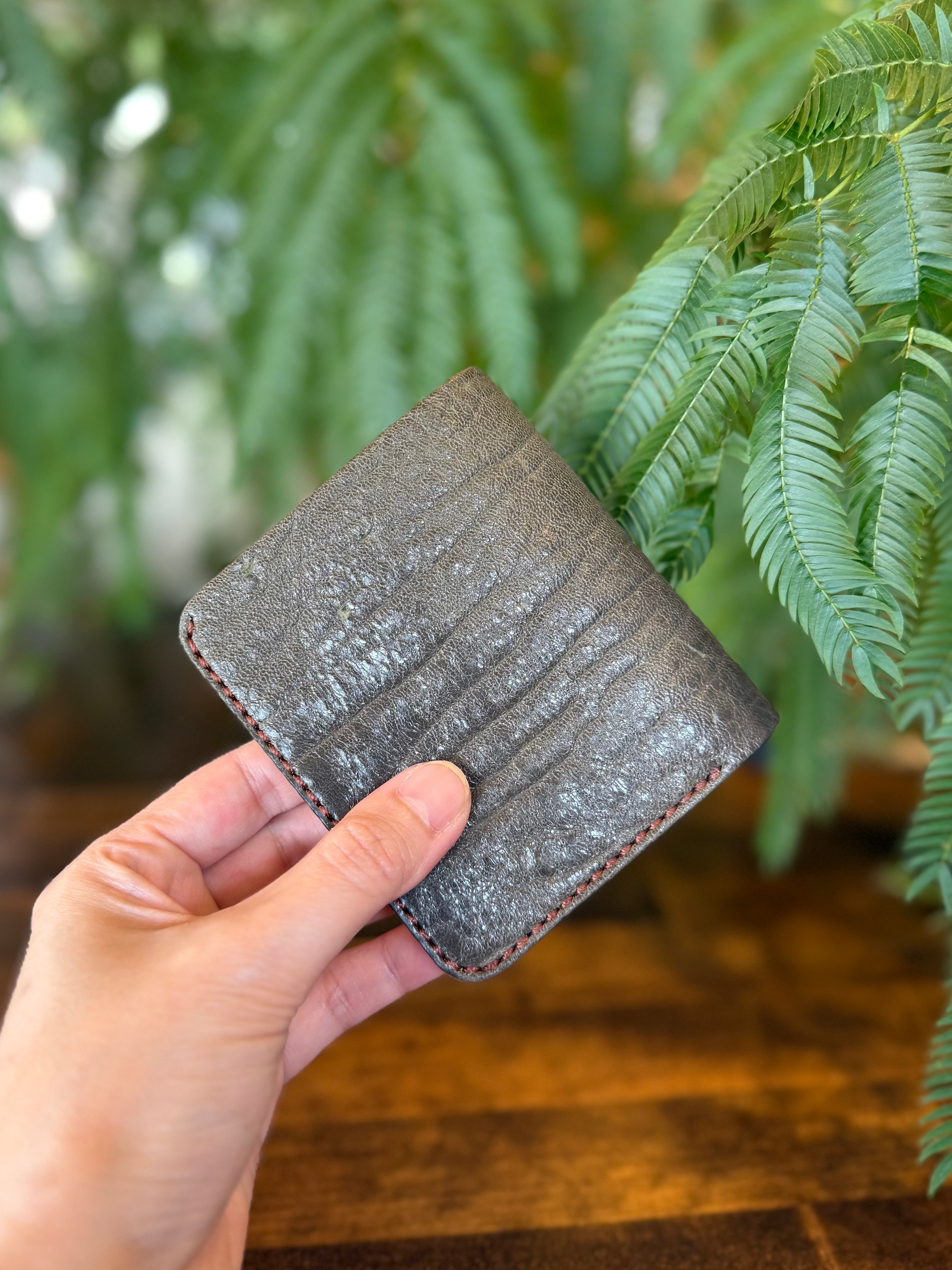 【屋久鹿革】家計管理Wallet(カーキ)