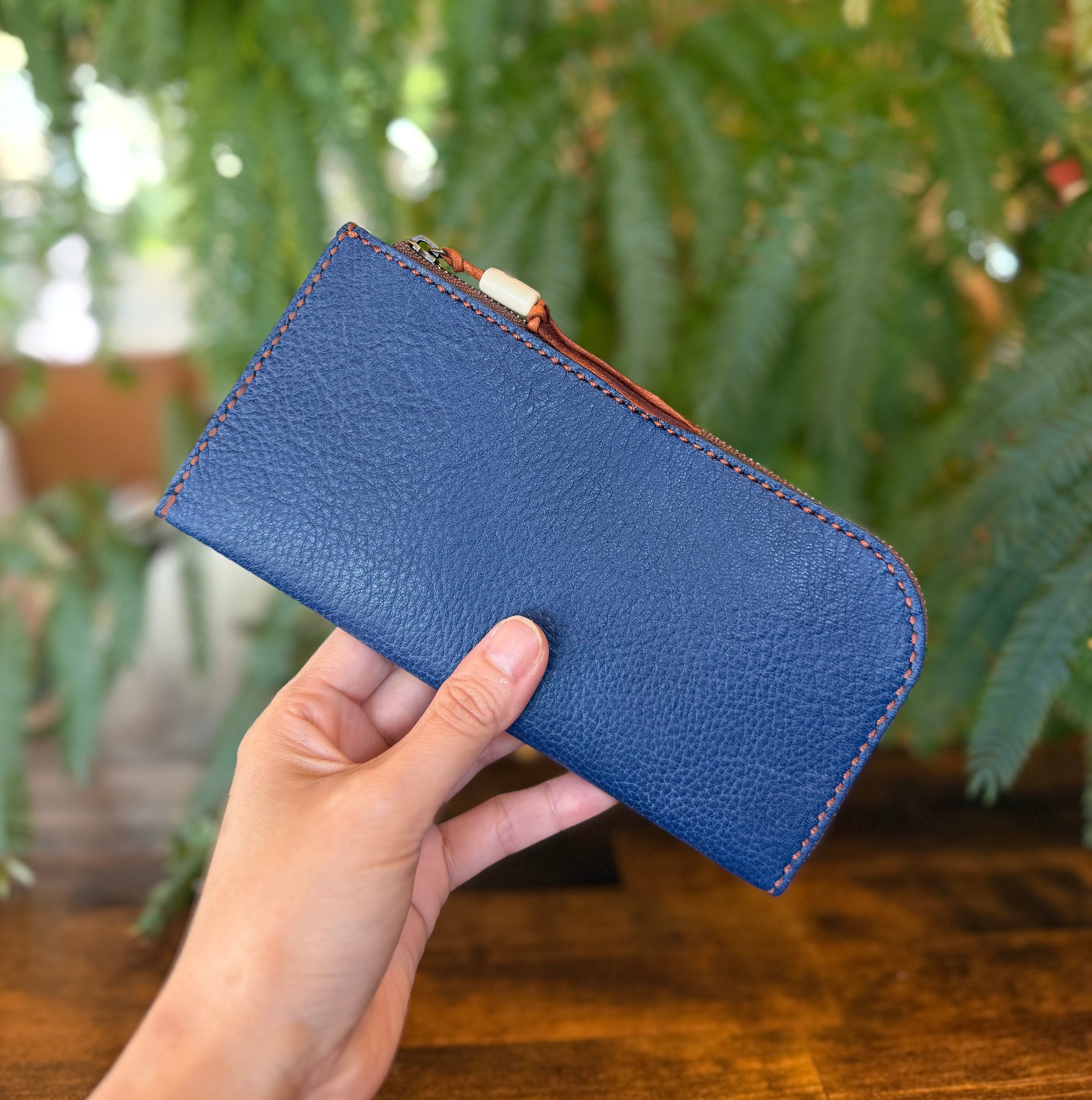 【蝦夷鹿革】島財布セミロング