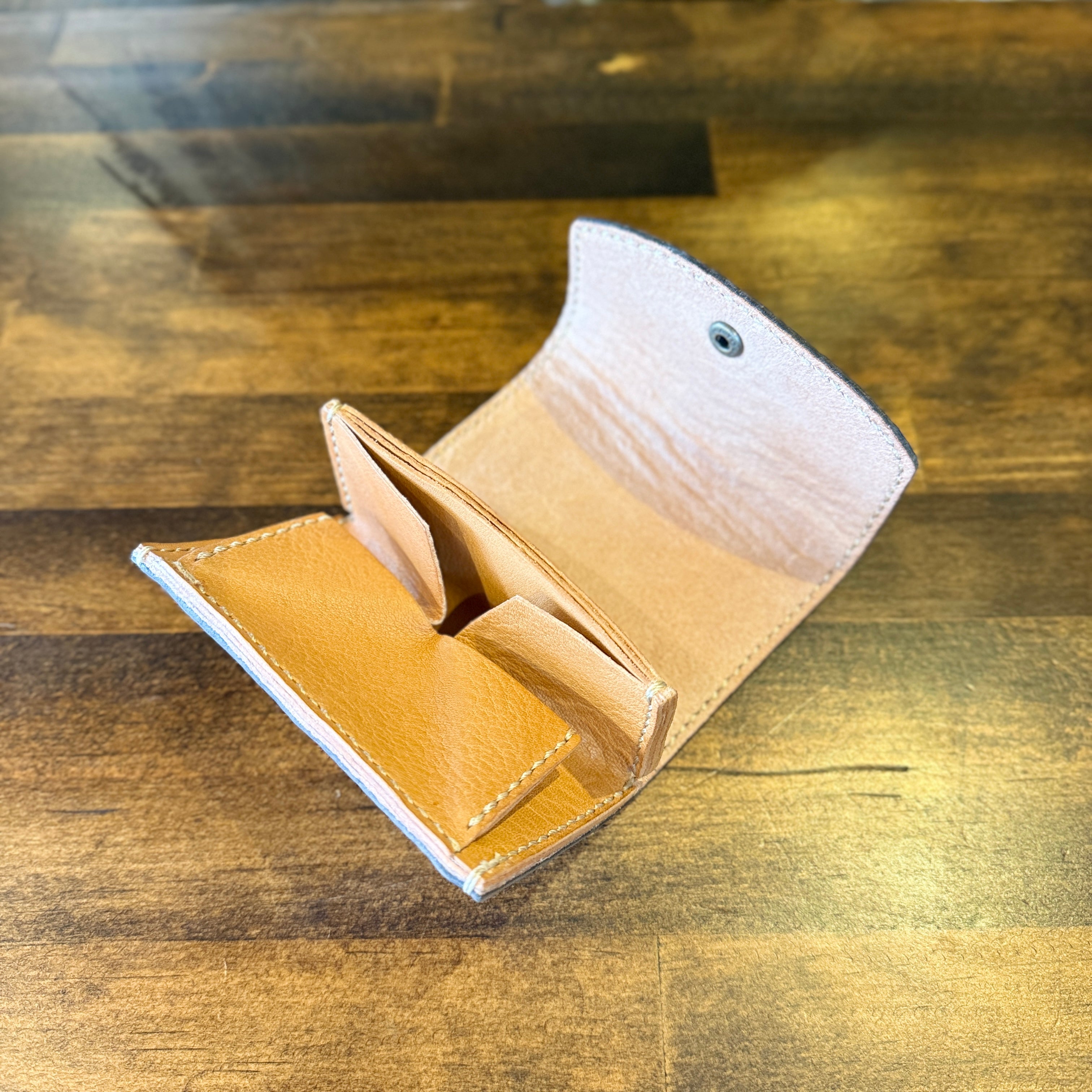 【屋久鹿革】究極のこぢんまり財布/チャコール