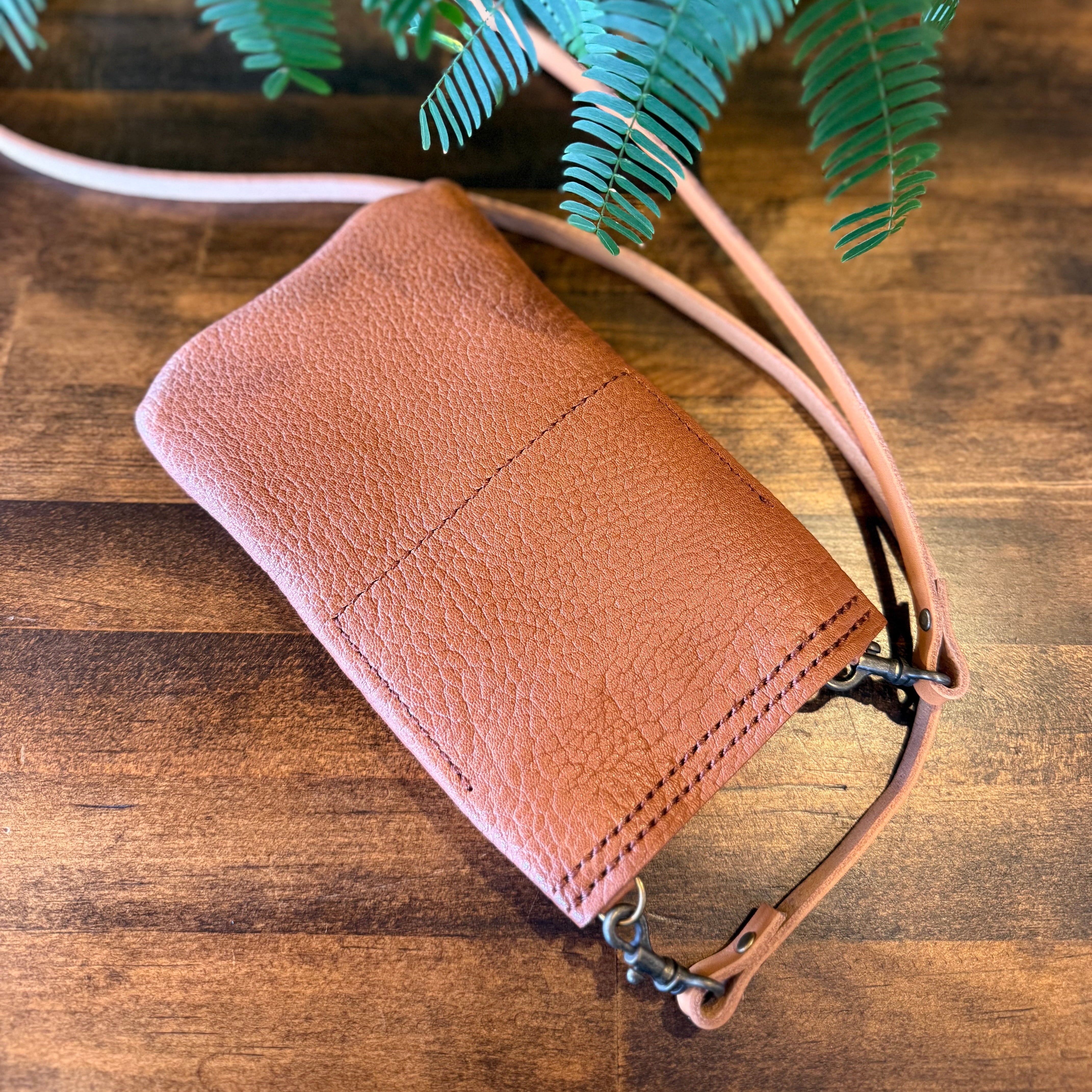 サコッシュ・京鹿革×屋久鹿のツノ(ブラウン)