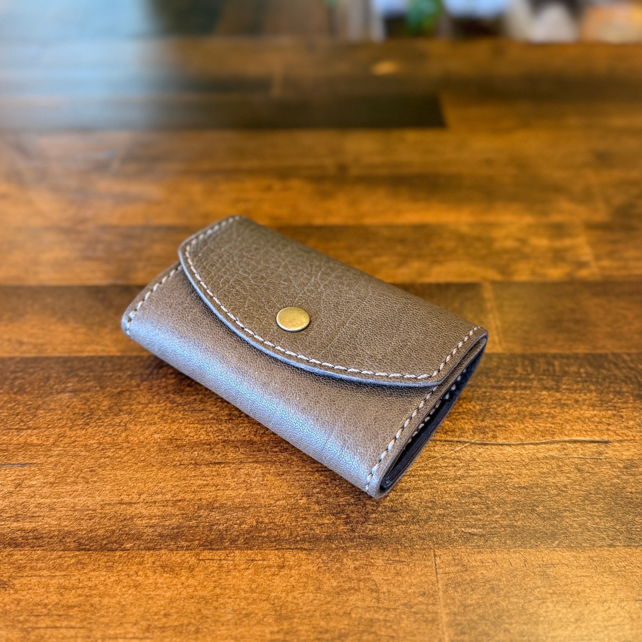 【屋久鹿革】究極のこぢんまり財布/チャコール