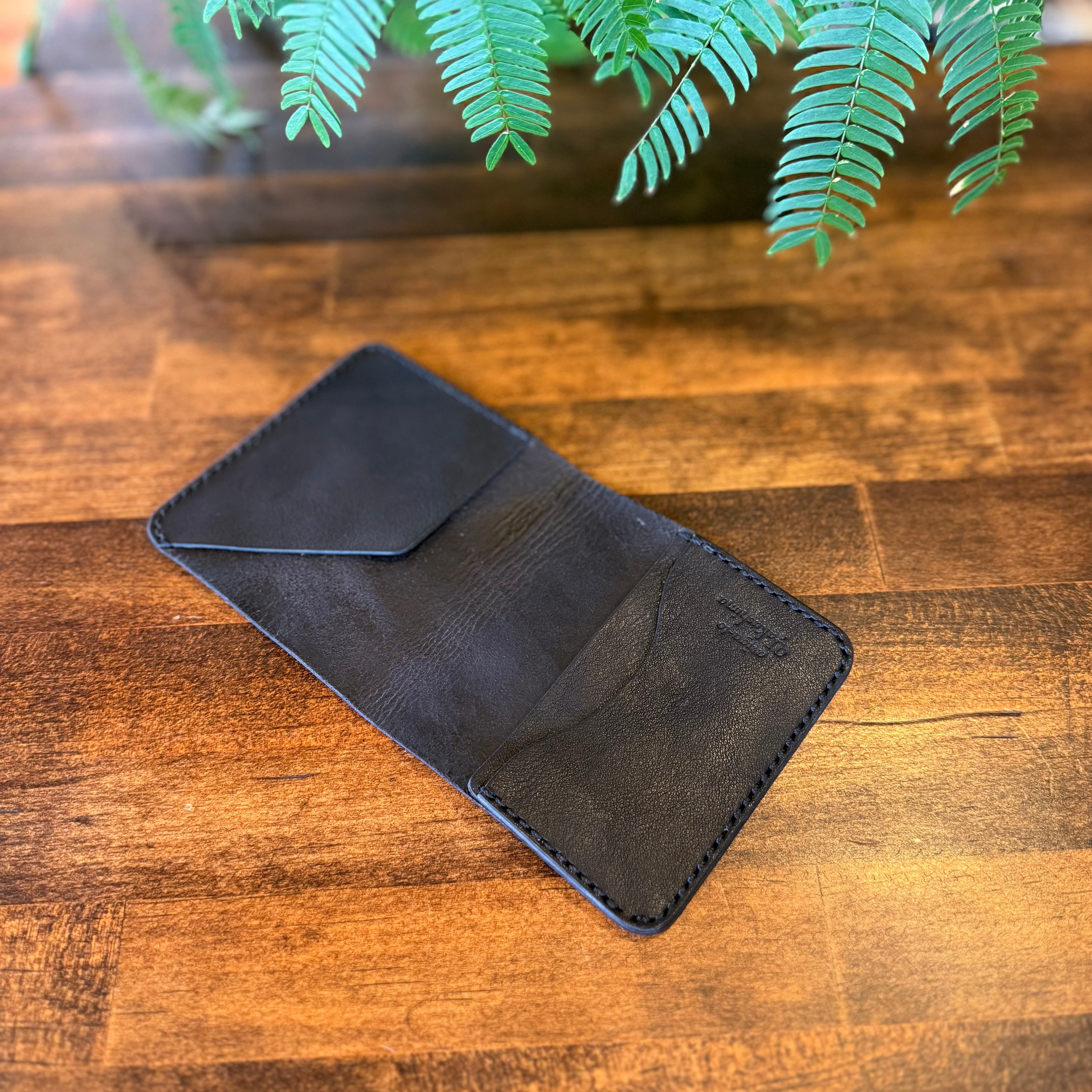 【京鹿革】家計管理Wallet/ブラック