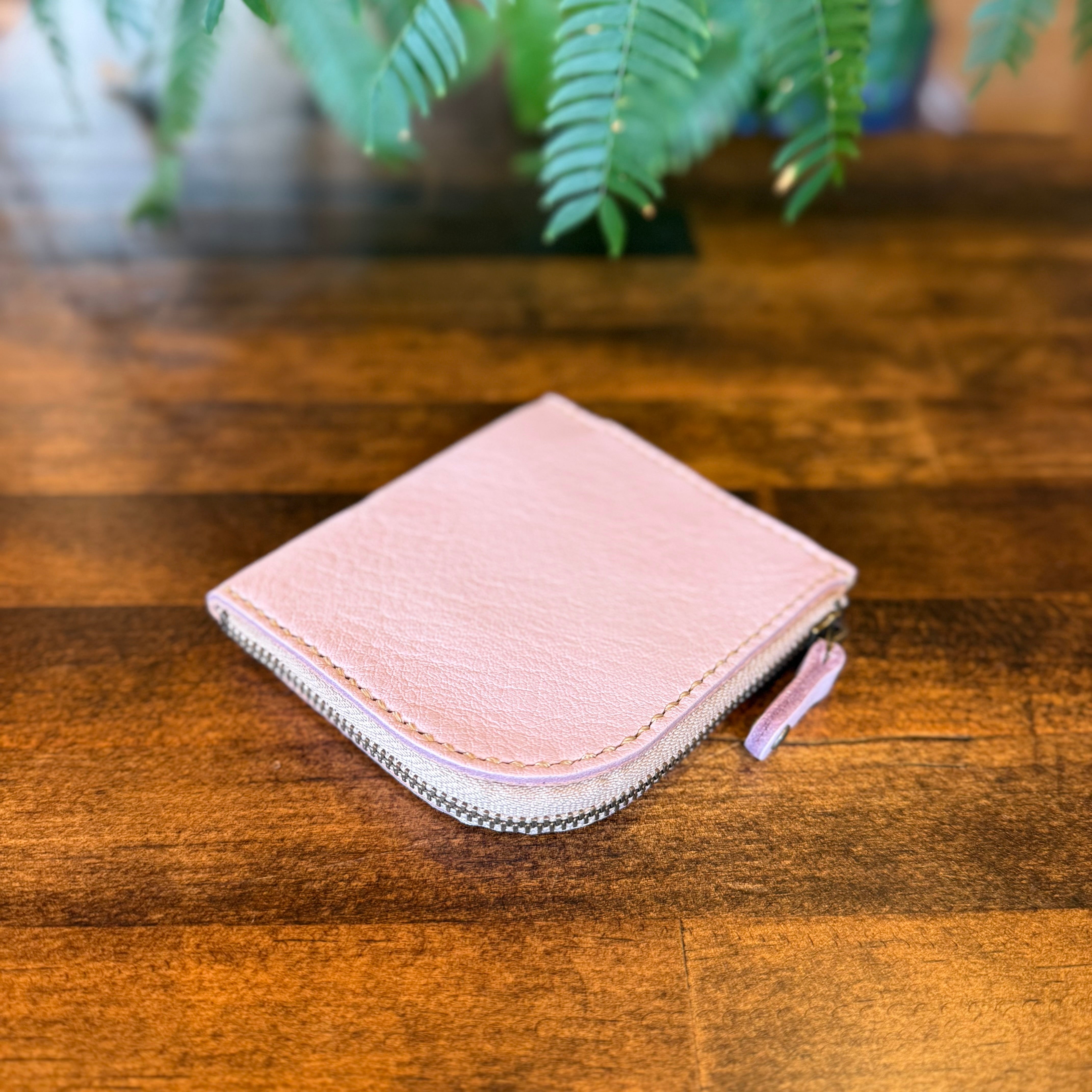 【屋久鹿革】島財布/くすみピンク