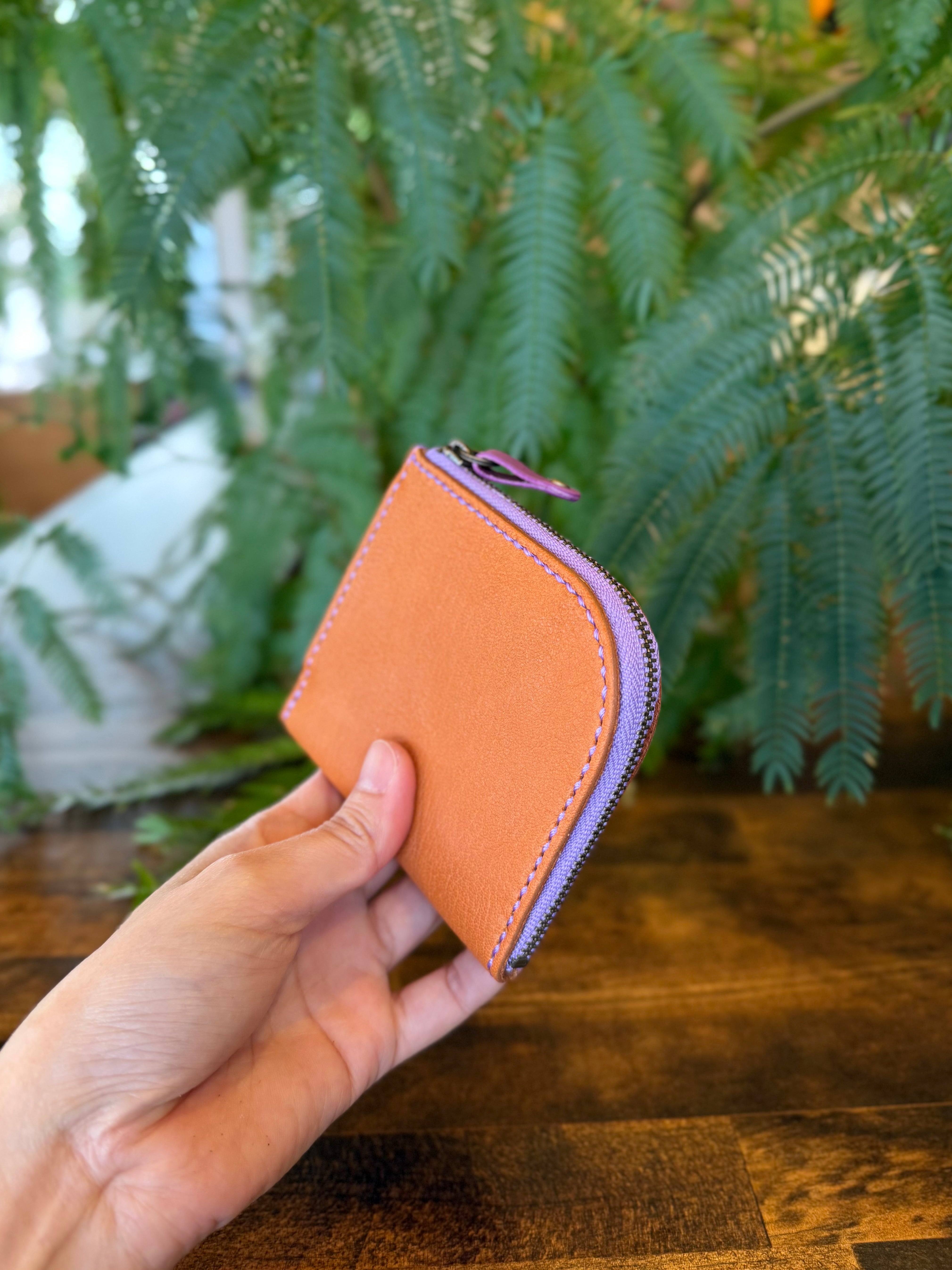 【屋久鹿革】島財布・キャメル