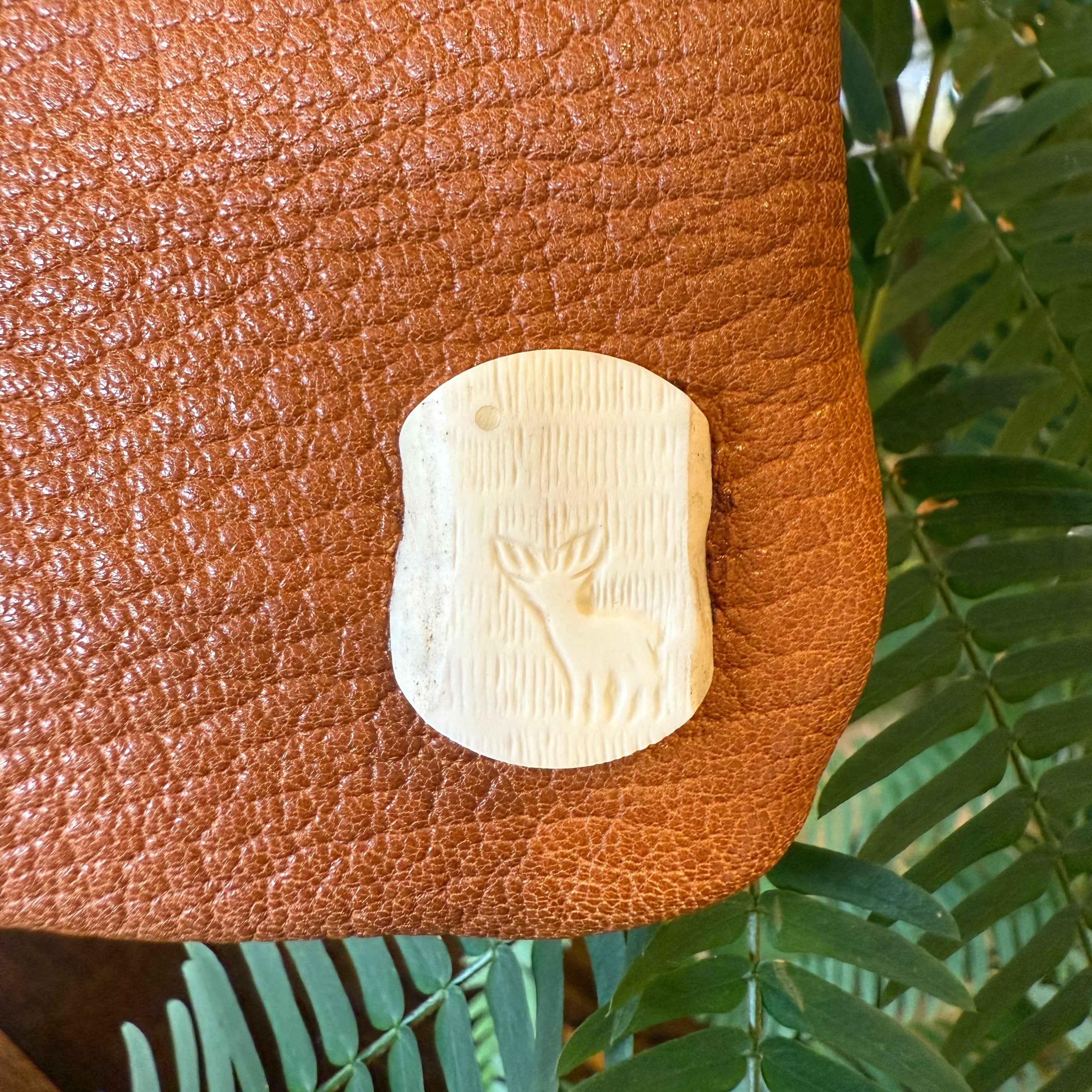 サコッシュ・京鹿革×屋久鹿のツノ(ブラウン)