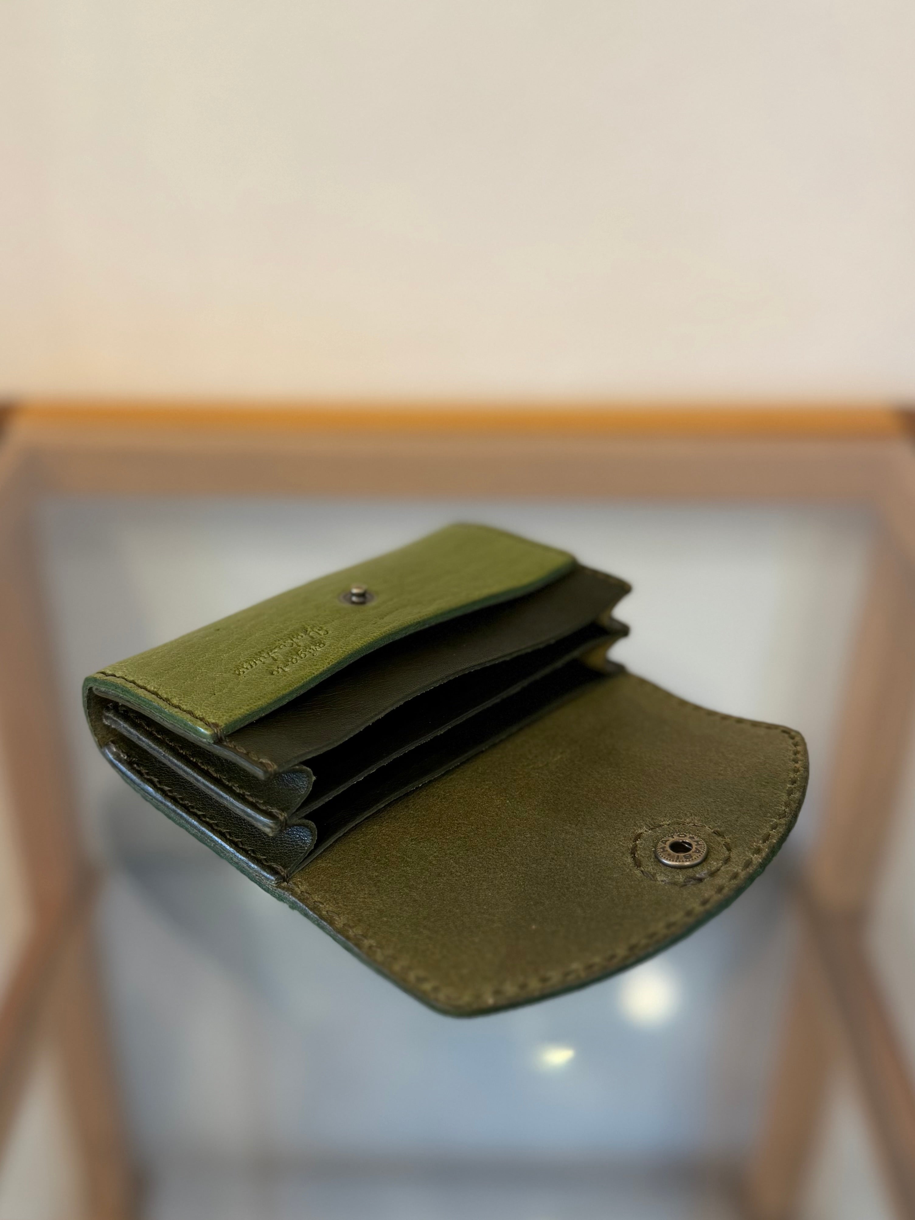 【屋久鹿革】おさいふ名刺入れ (屋久杉×夜光貝)