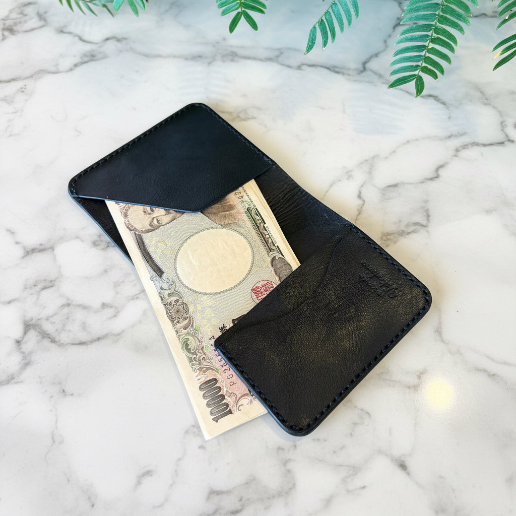 【京鹿革】家計管理Wallet/ブラック