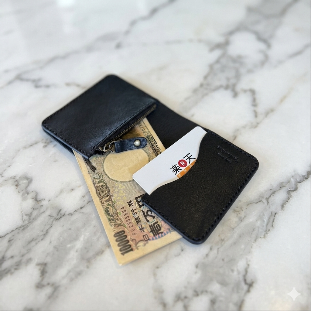 【京鹿革】家計管理Wallet(ブラック)