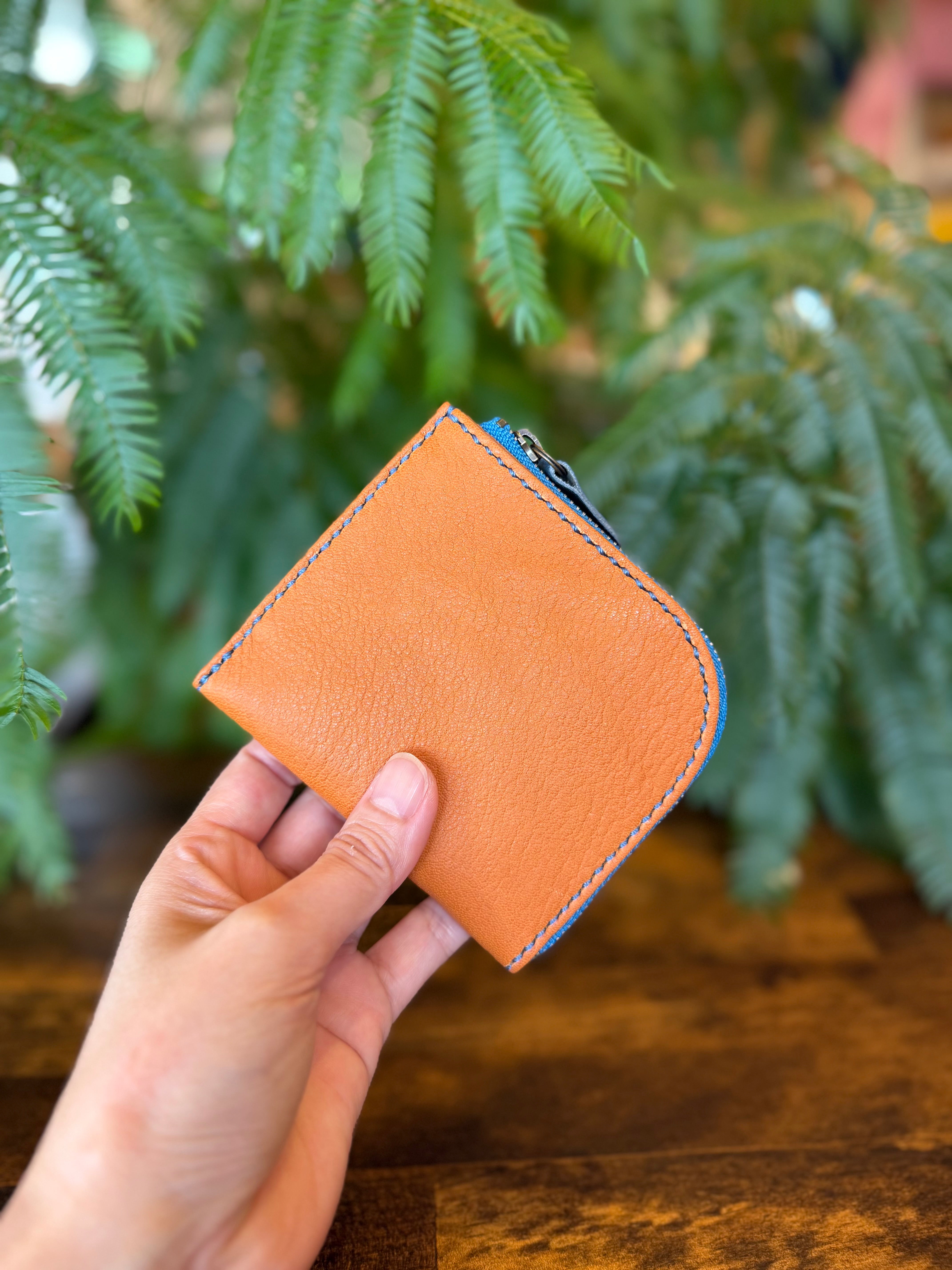 【屋久鹿革】島財布・キャメル