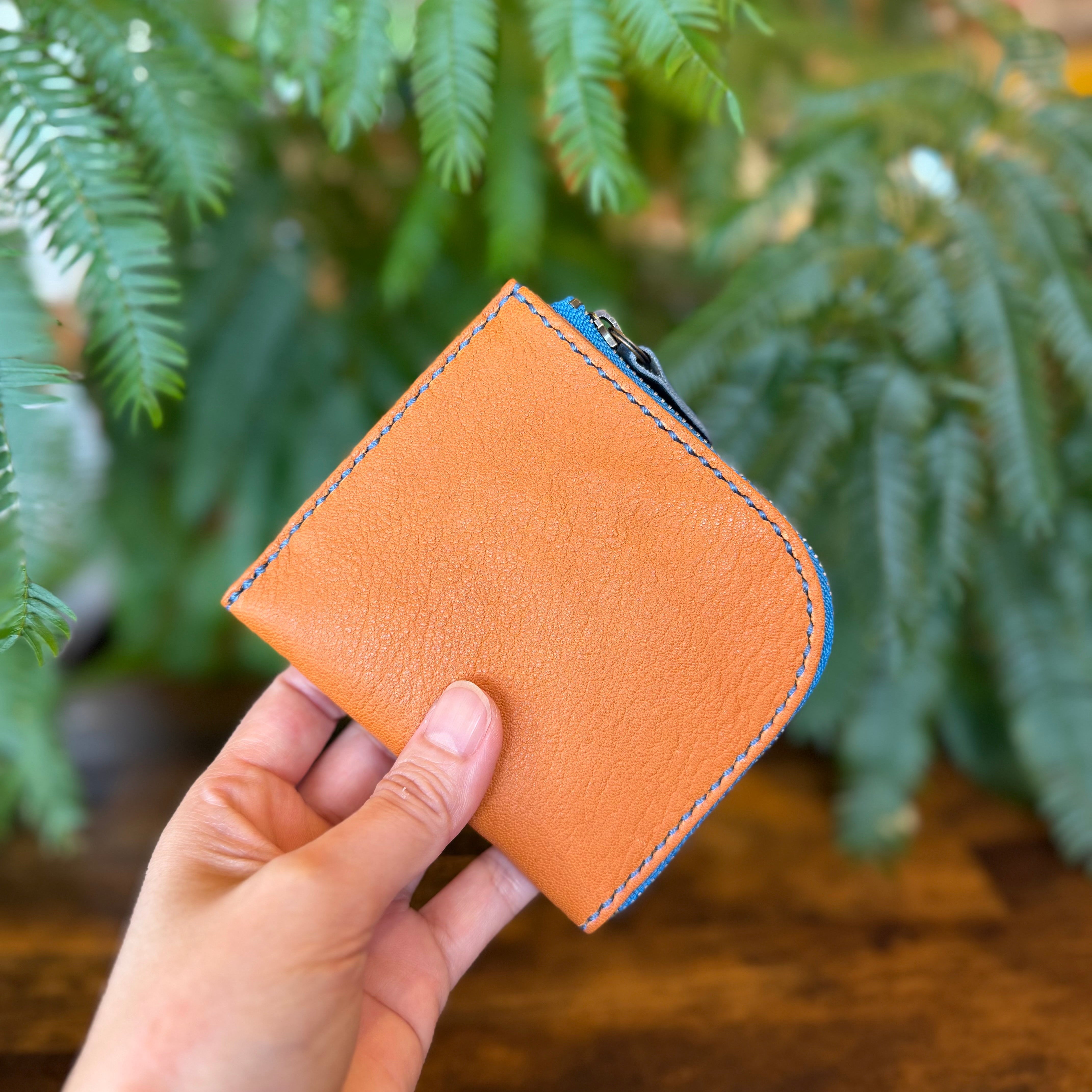 【屋久鹿革】島財布・キャメル