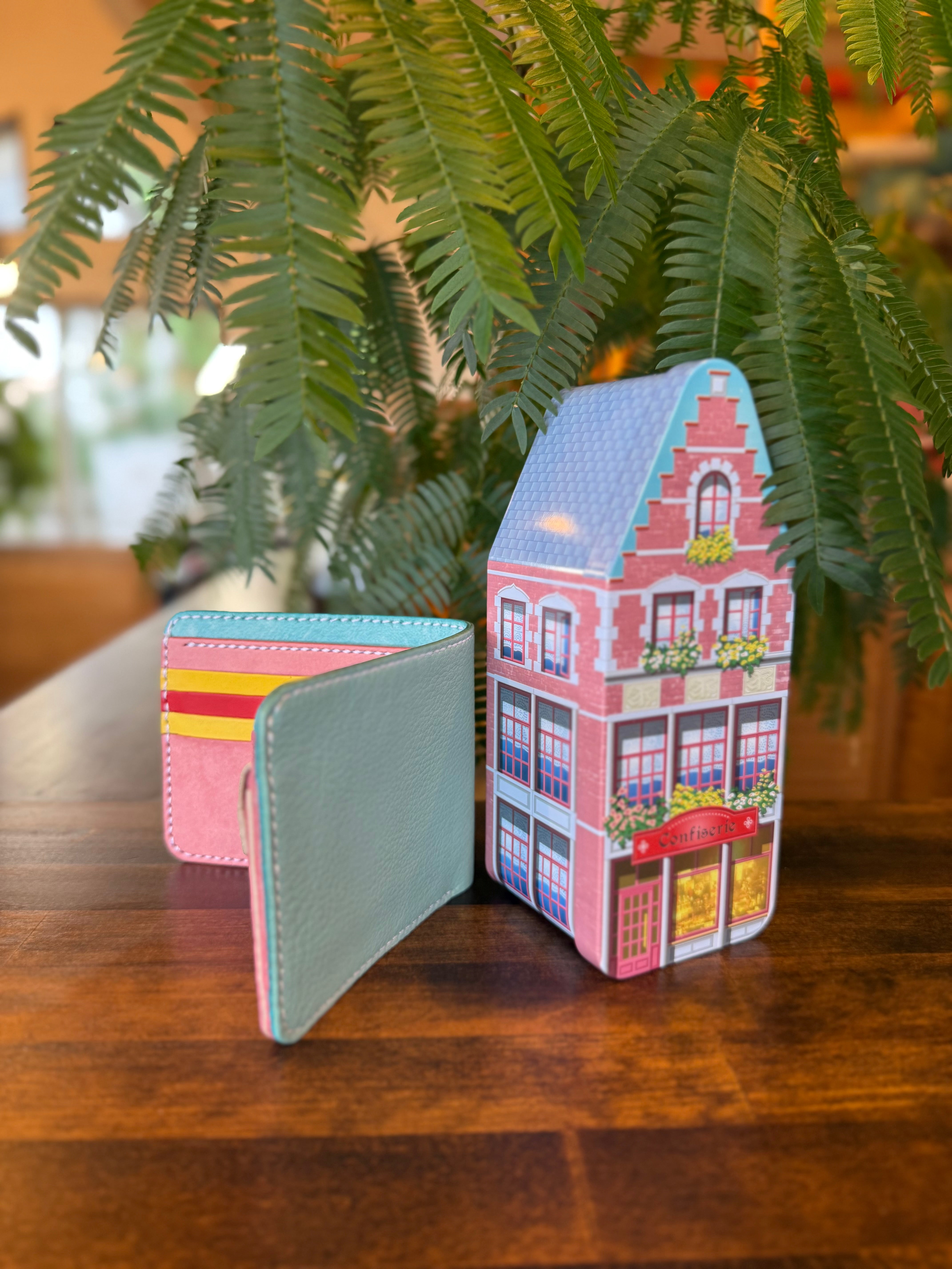 【屋久鹿革】二つ折り財布(ベルギー・ブルージュ)【1点物】