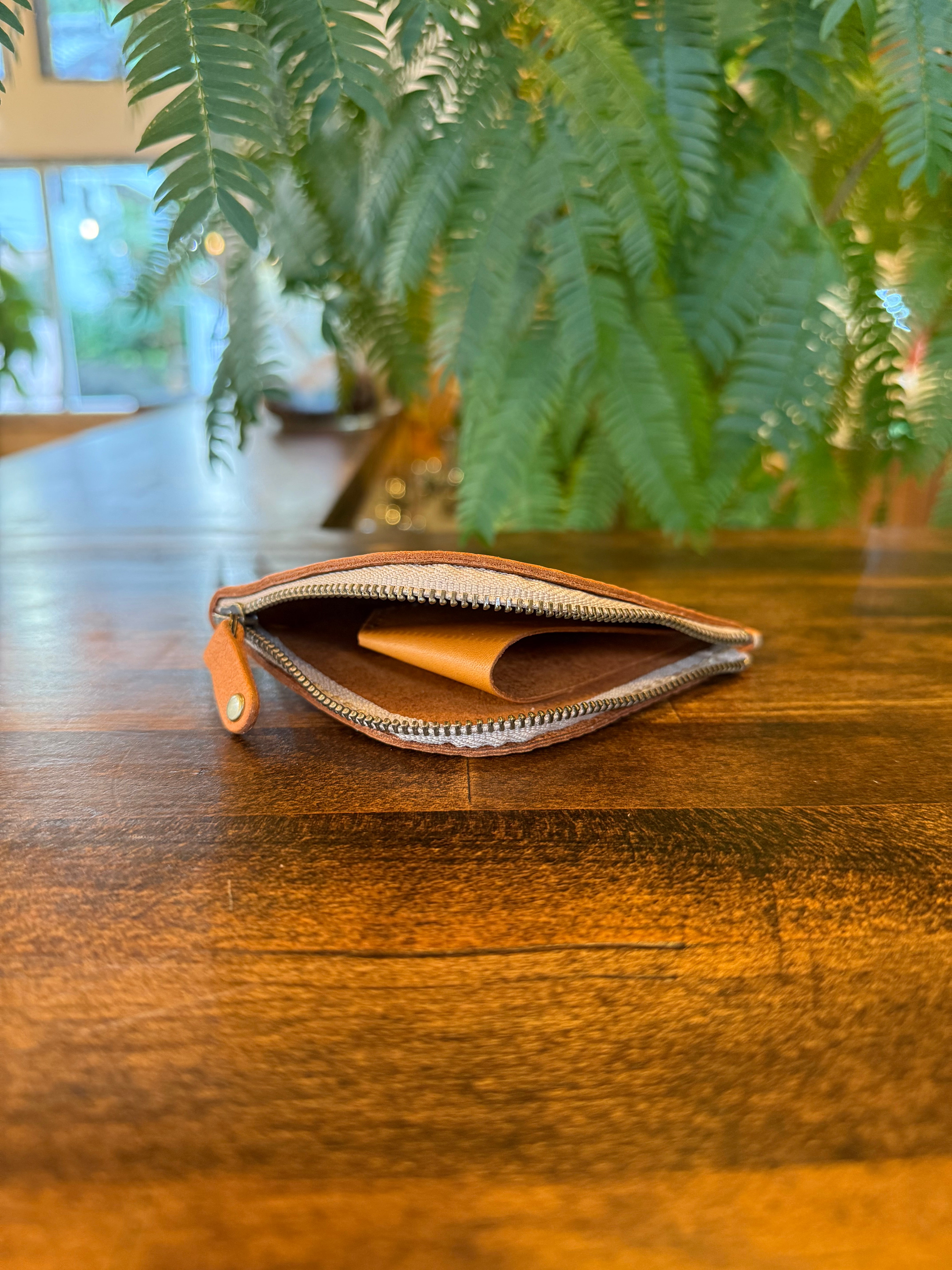 【屋久鹿革】島財布・キャメル