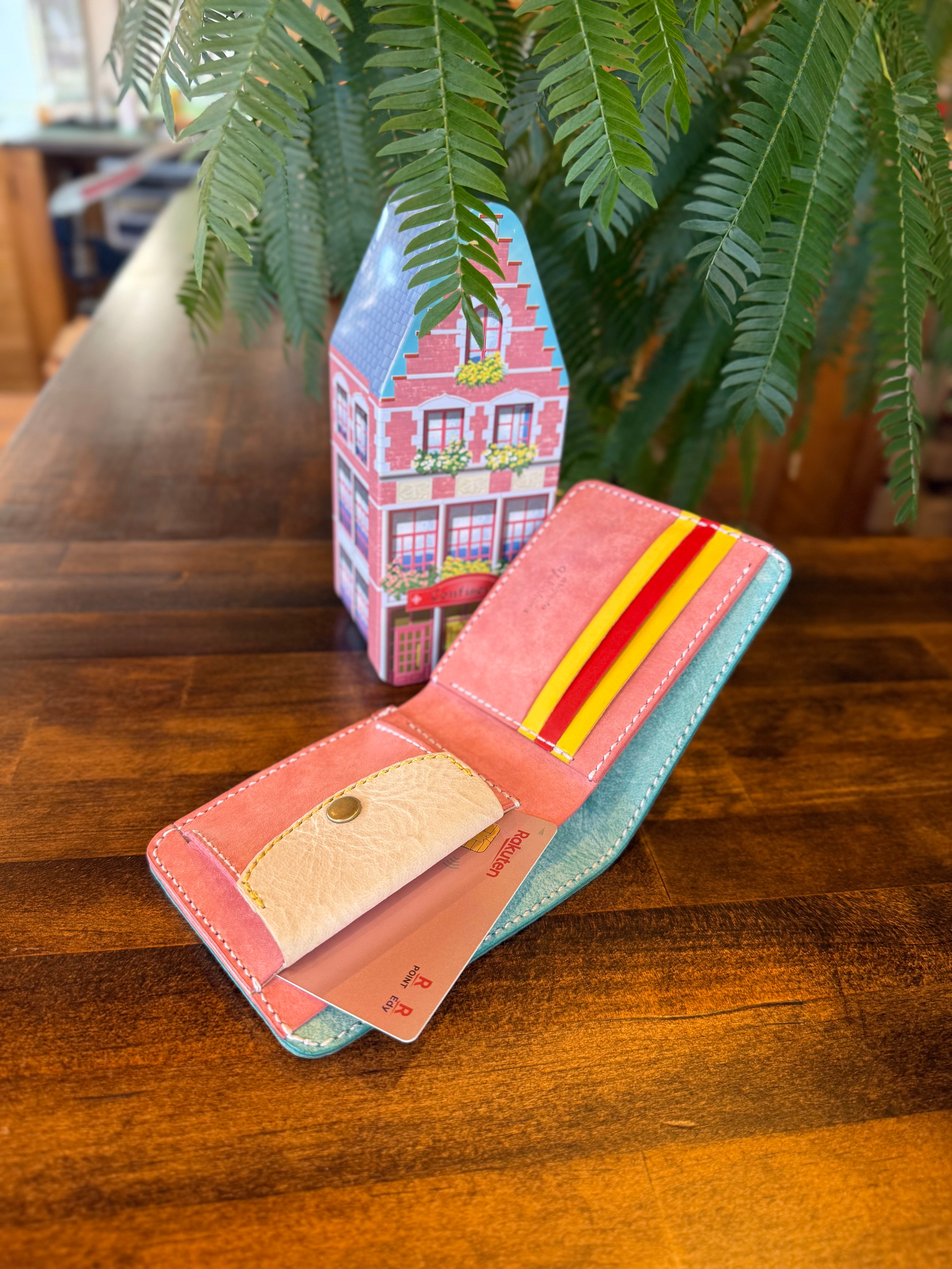 【屋久鹿革】二つ折り財布(ベルギー・ブルージュ)【1点物】