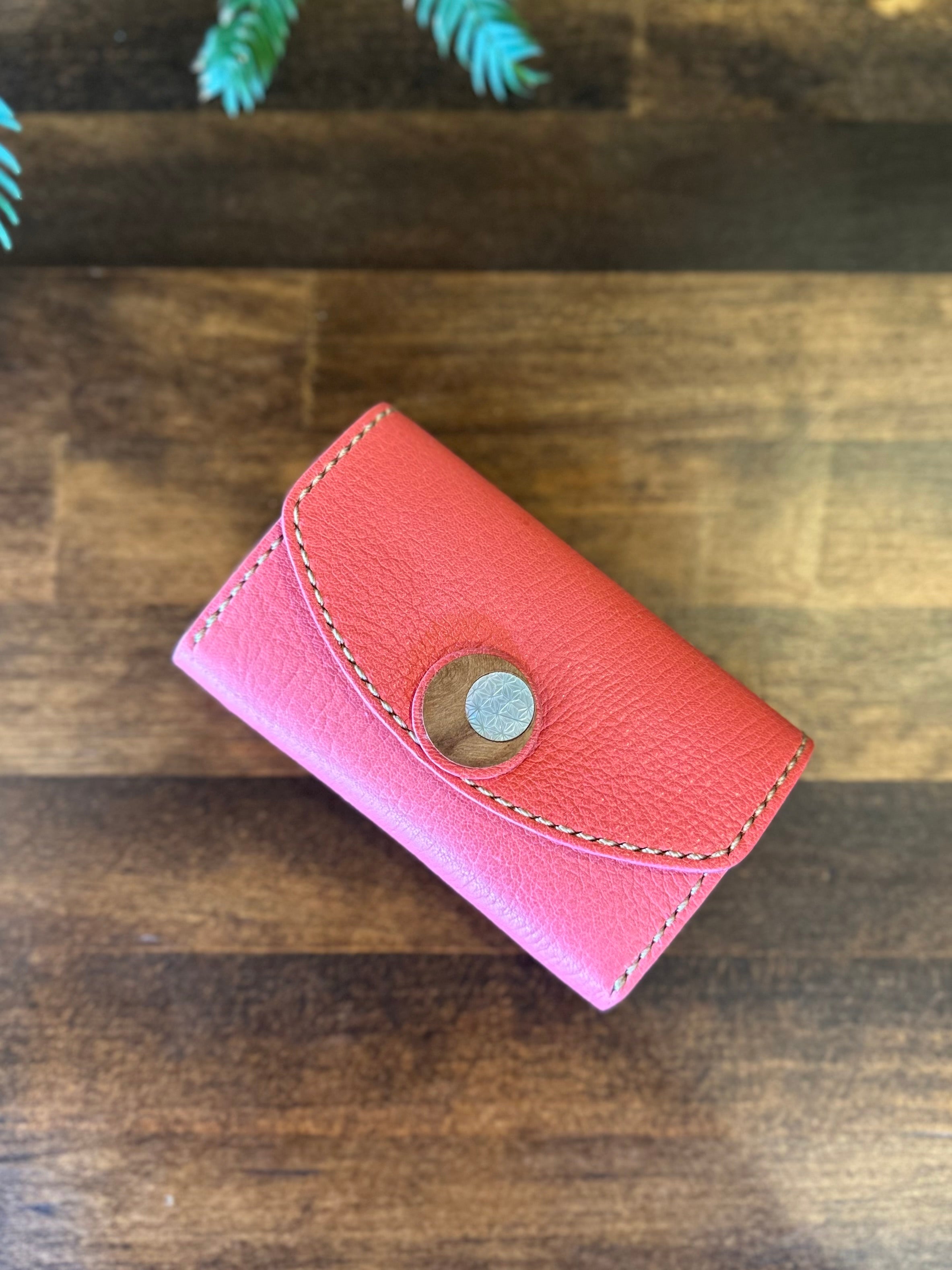 【屋久鹿革】おさいふ名刺入れ (屋久杉×夜光貝)