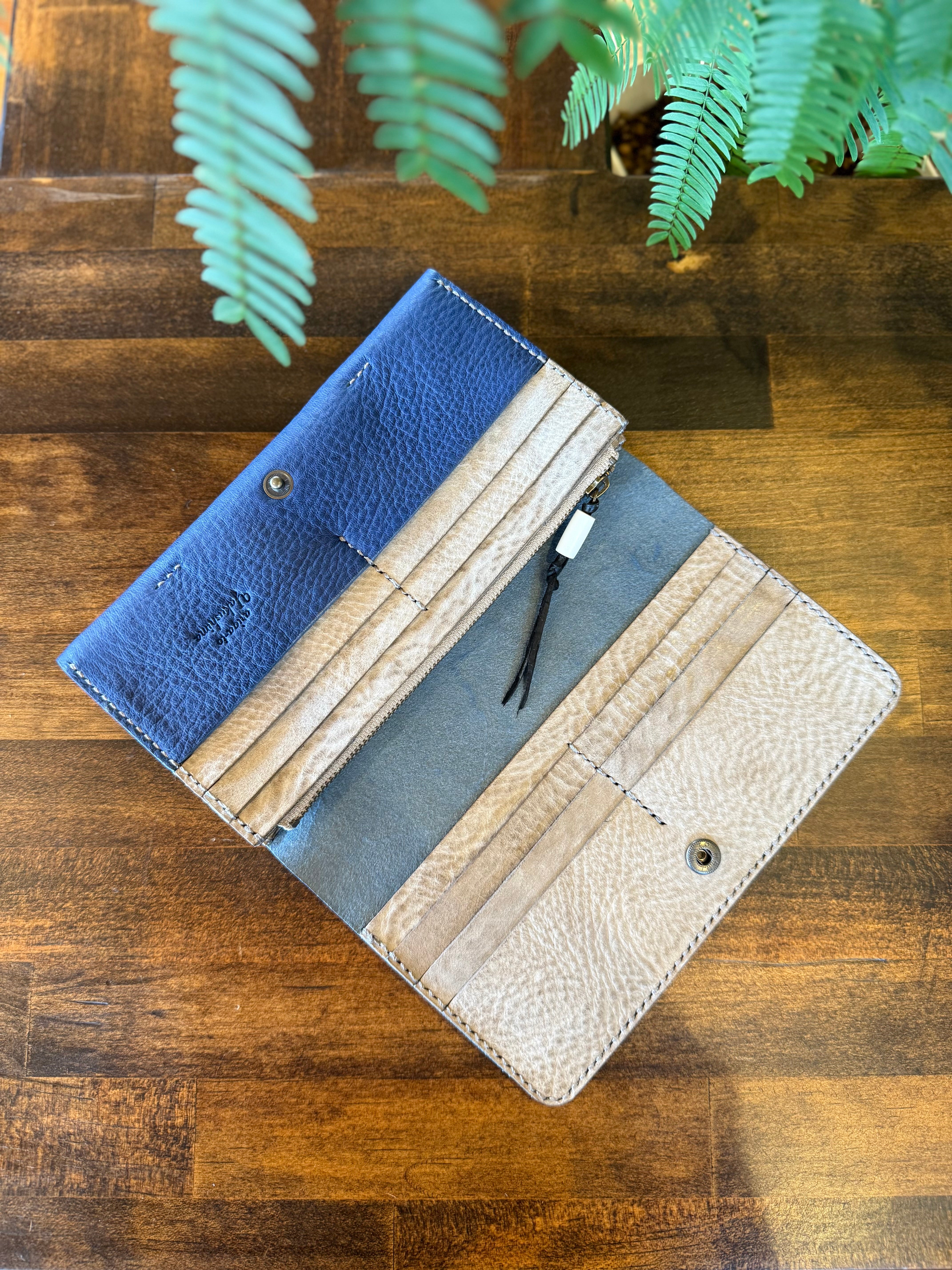 【蝦夷鹿革】『深海』長財布【受注生産】