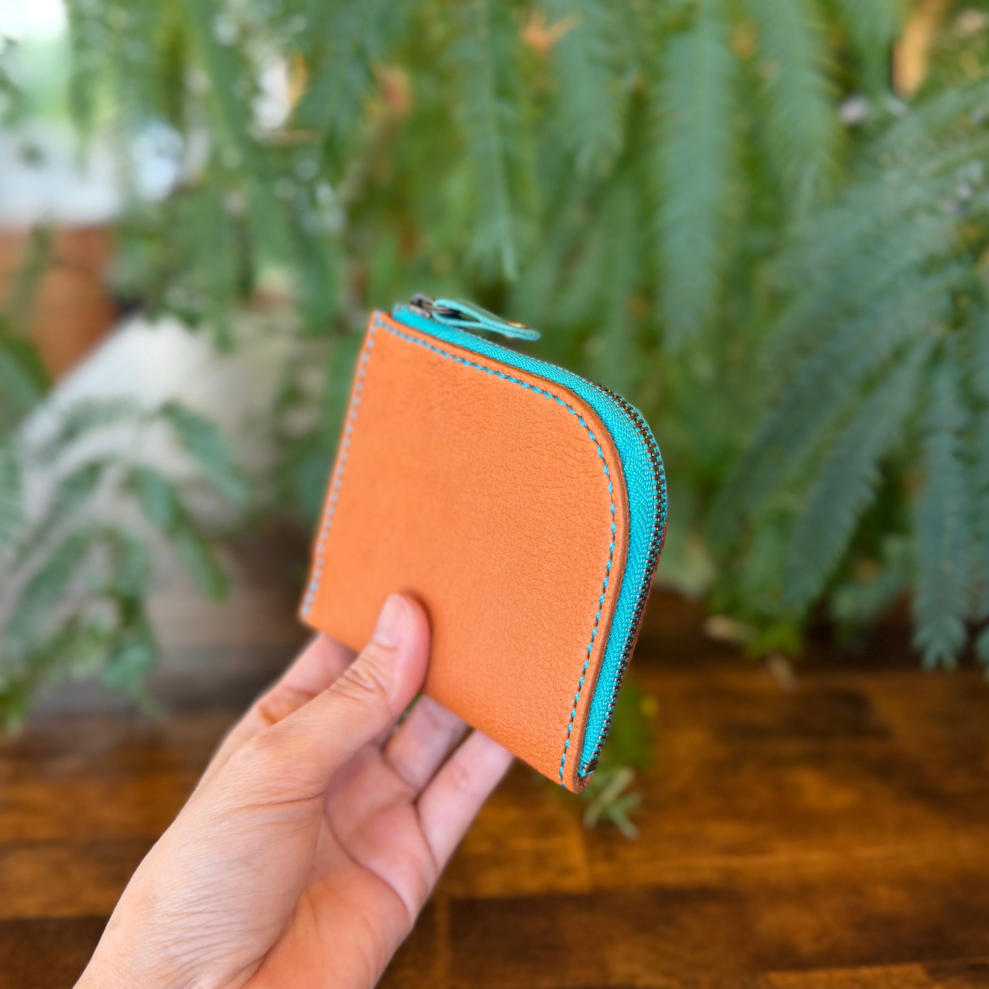 【屋久鹿革】島財布・キャメル