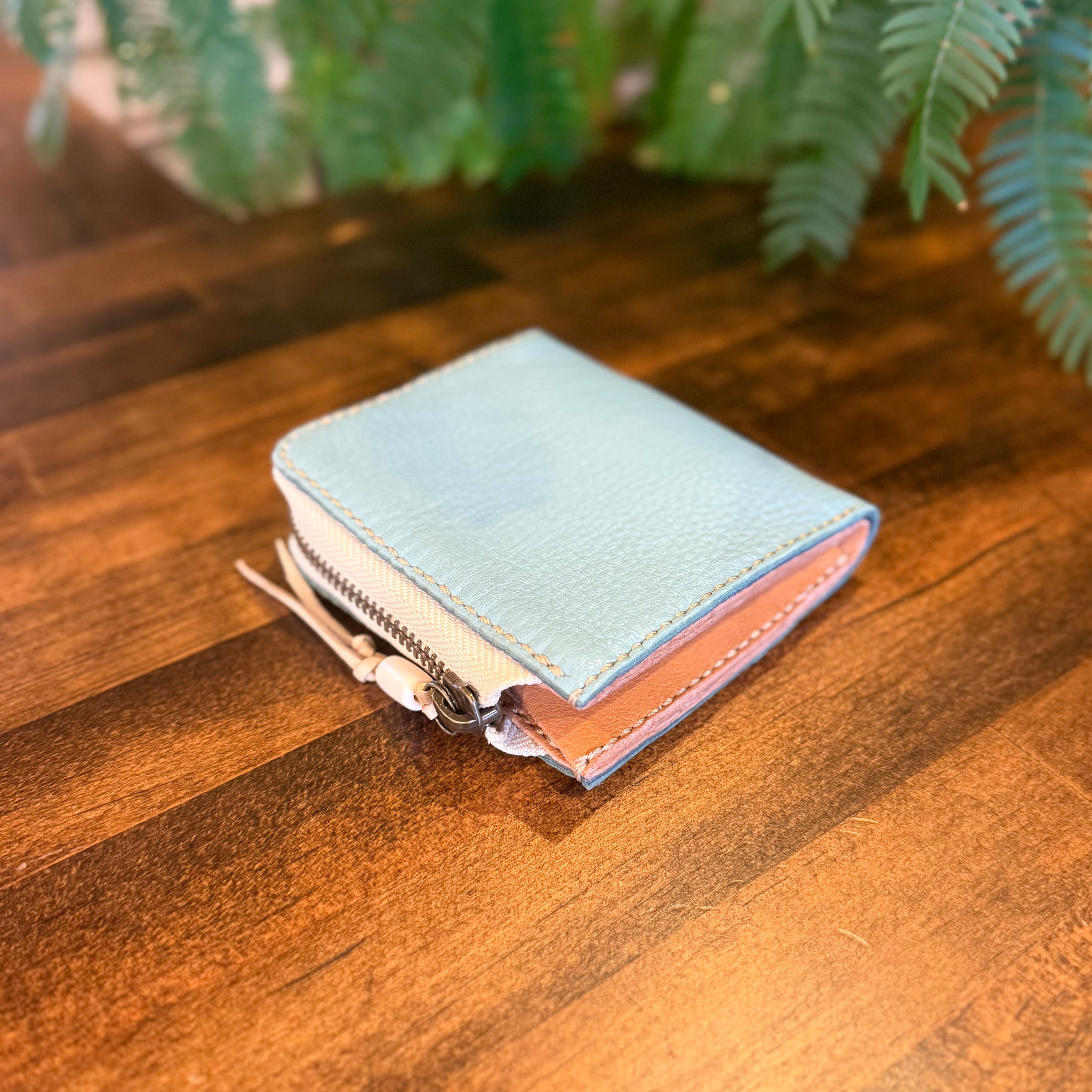 【屋久鹿革】究極の島財布(ターコイズ)