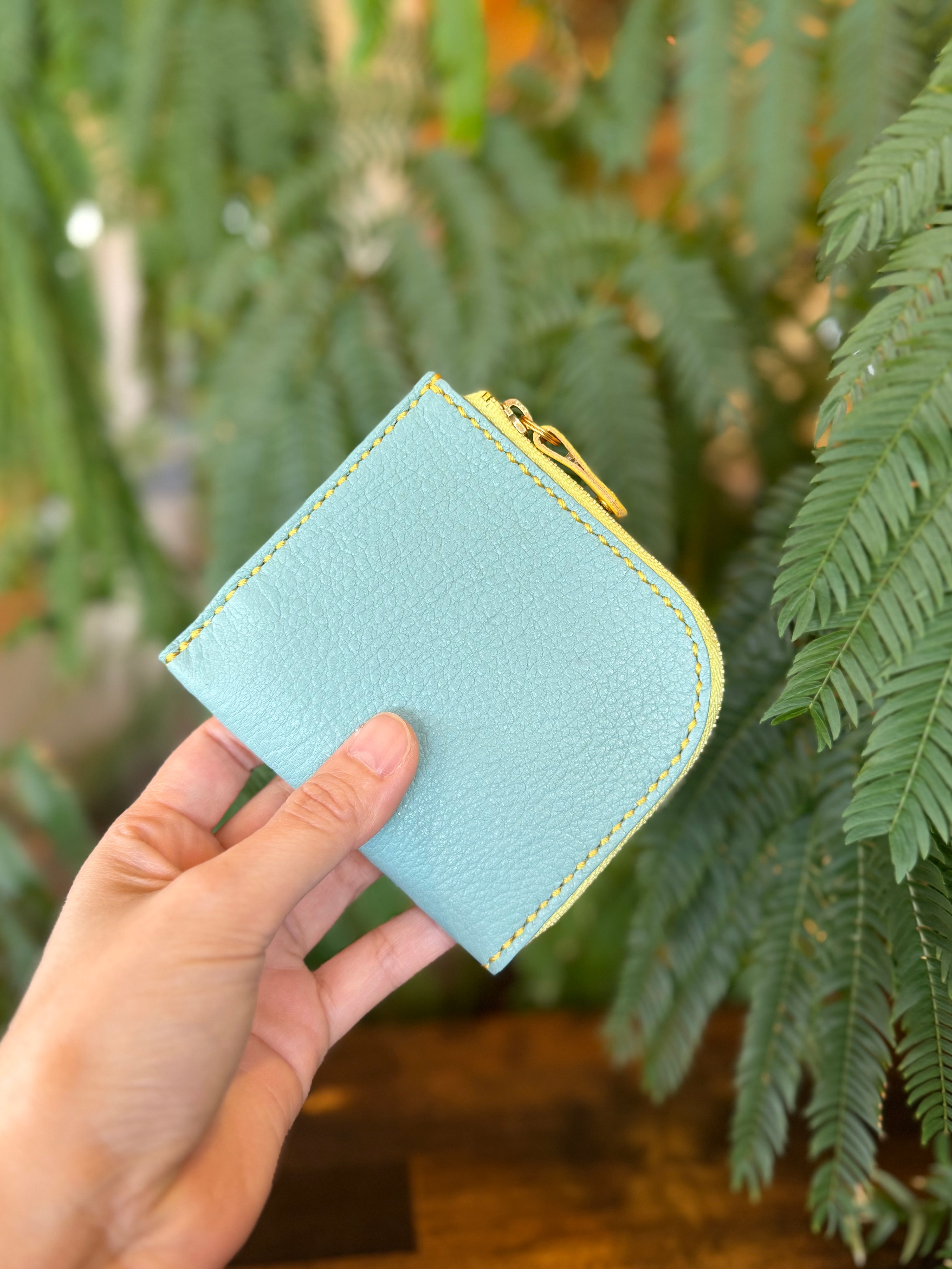 【屋久鹿革】島財布・ターコイズ