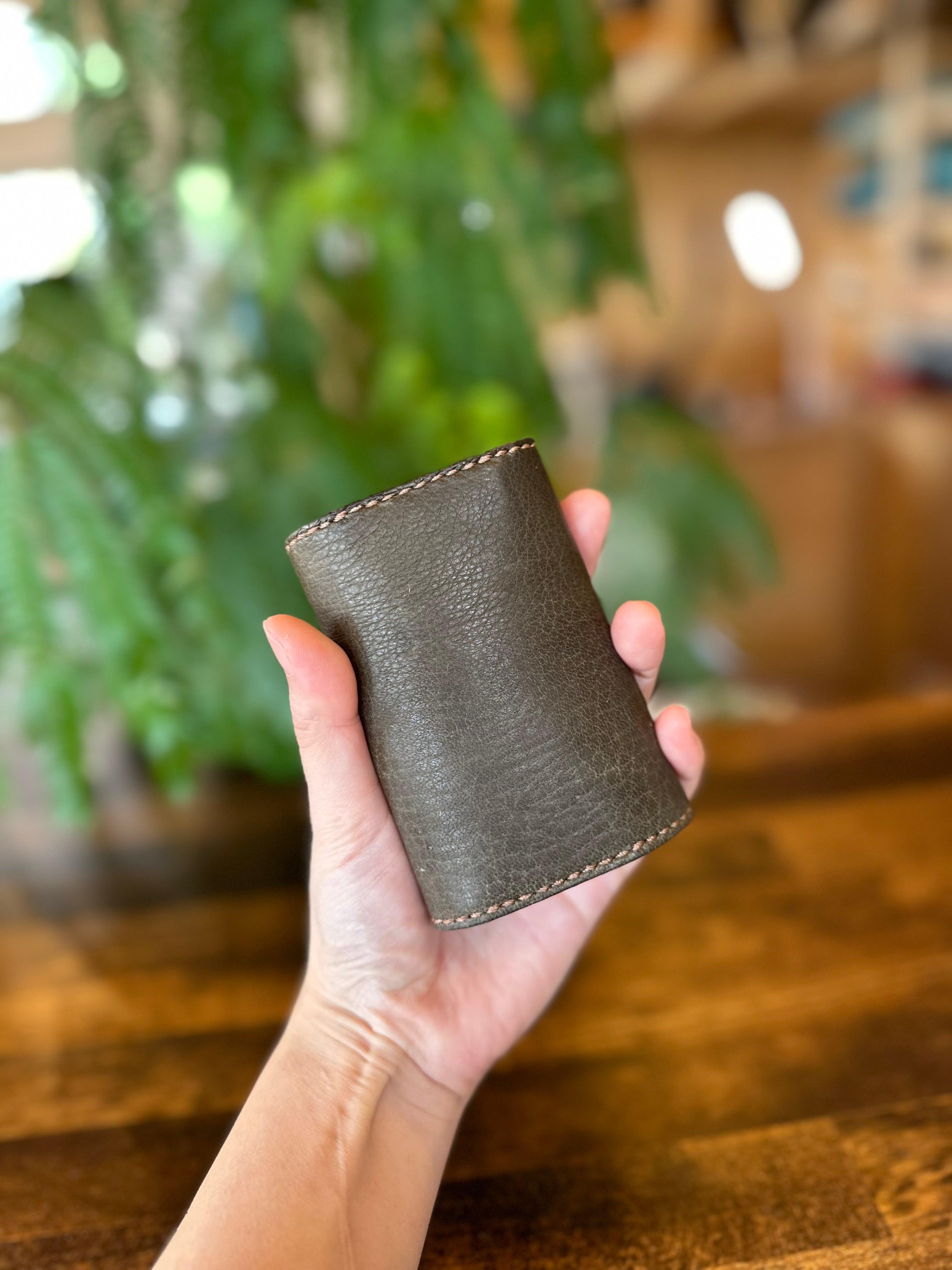 【屋久鹿革】おさいふキーケース(カーキ)