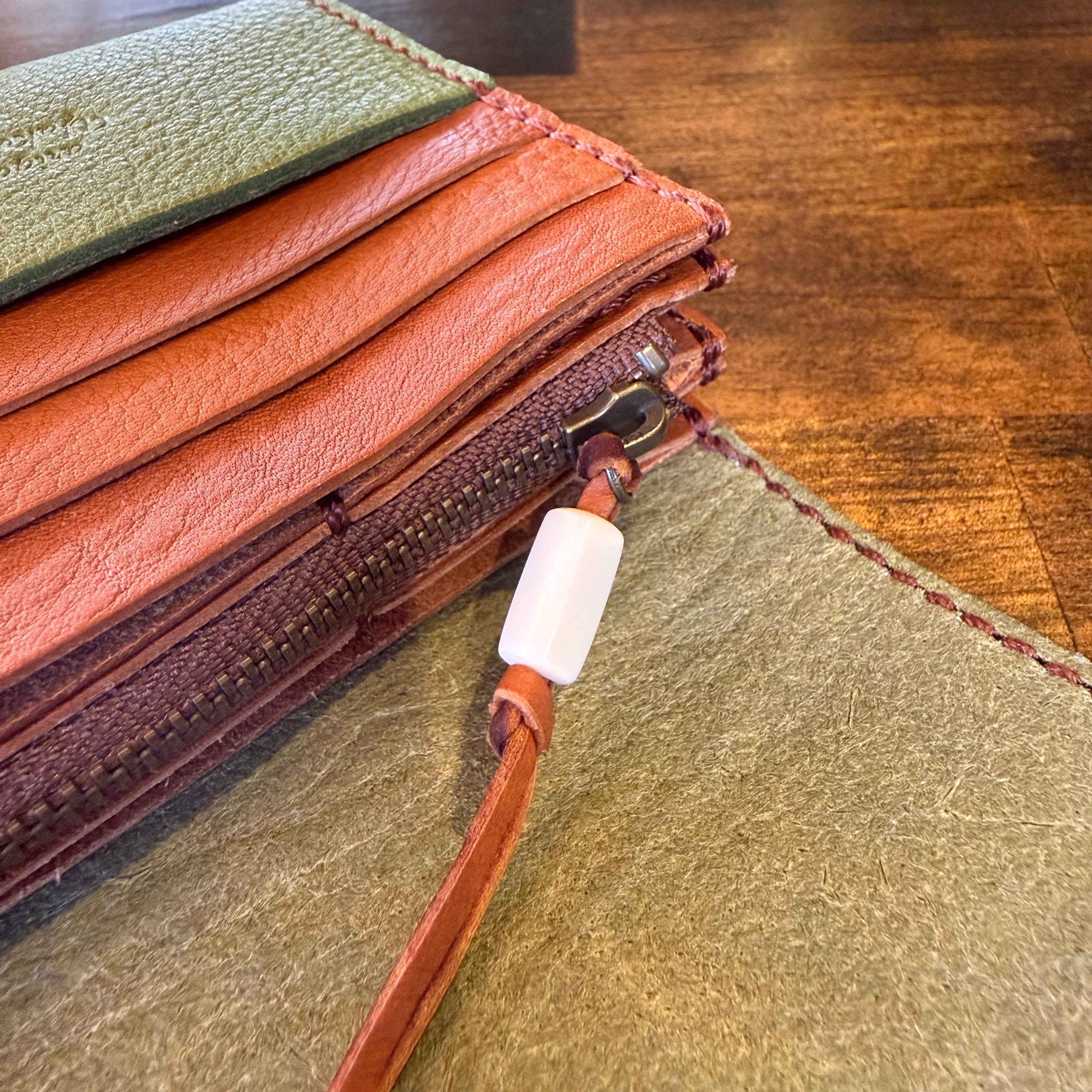 Yakushima Deer Leather Long Wallet – Sika & Crescent Moon
