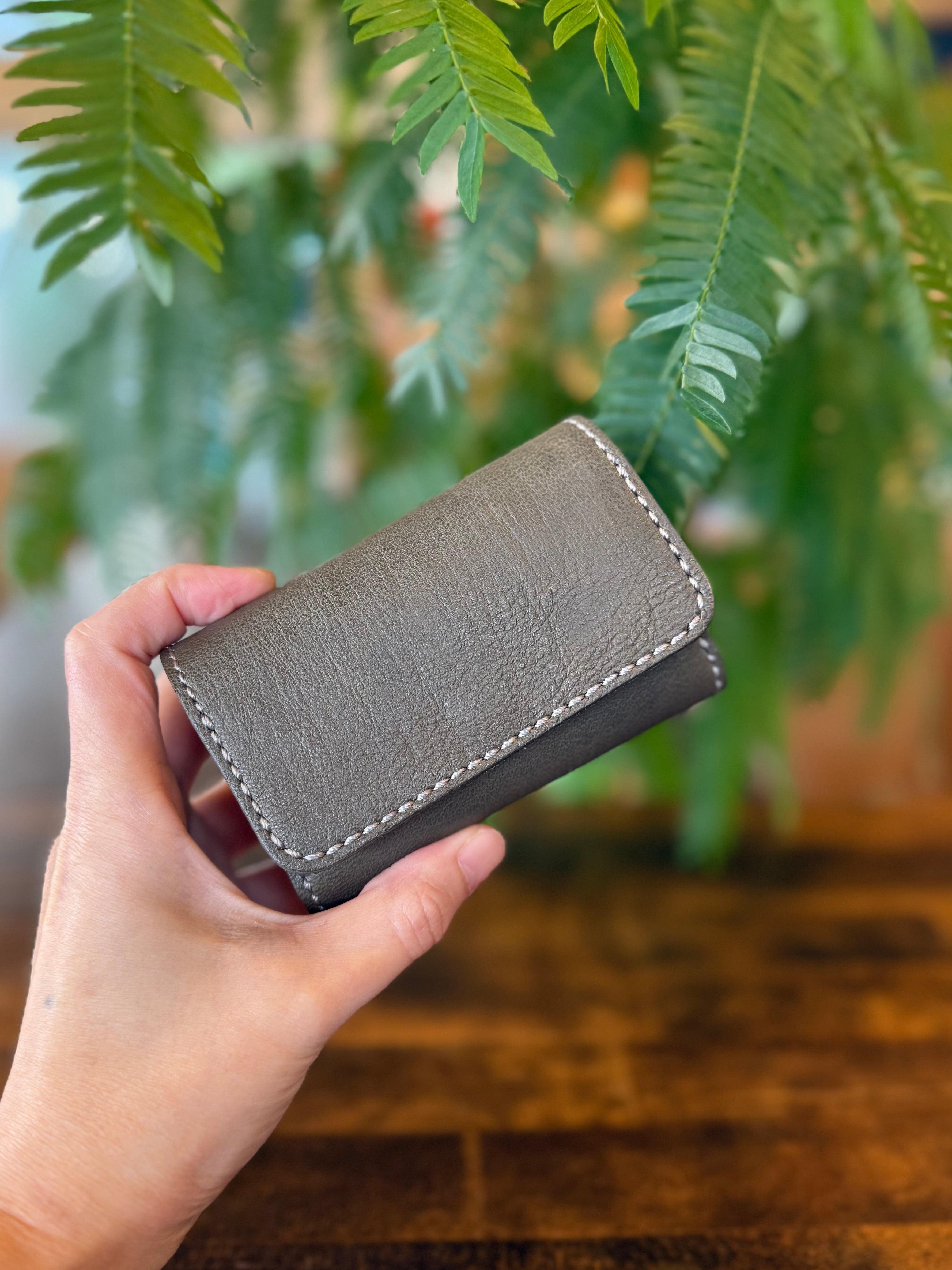 【屋久鹿革】おさいふキーケース(カーキ)