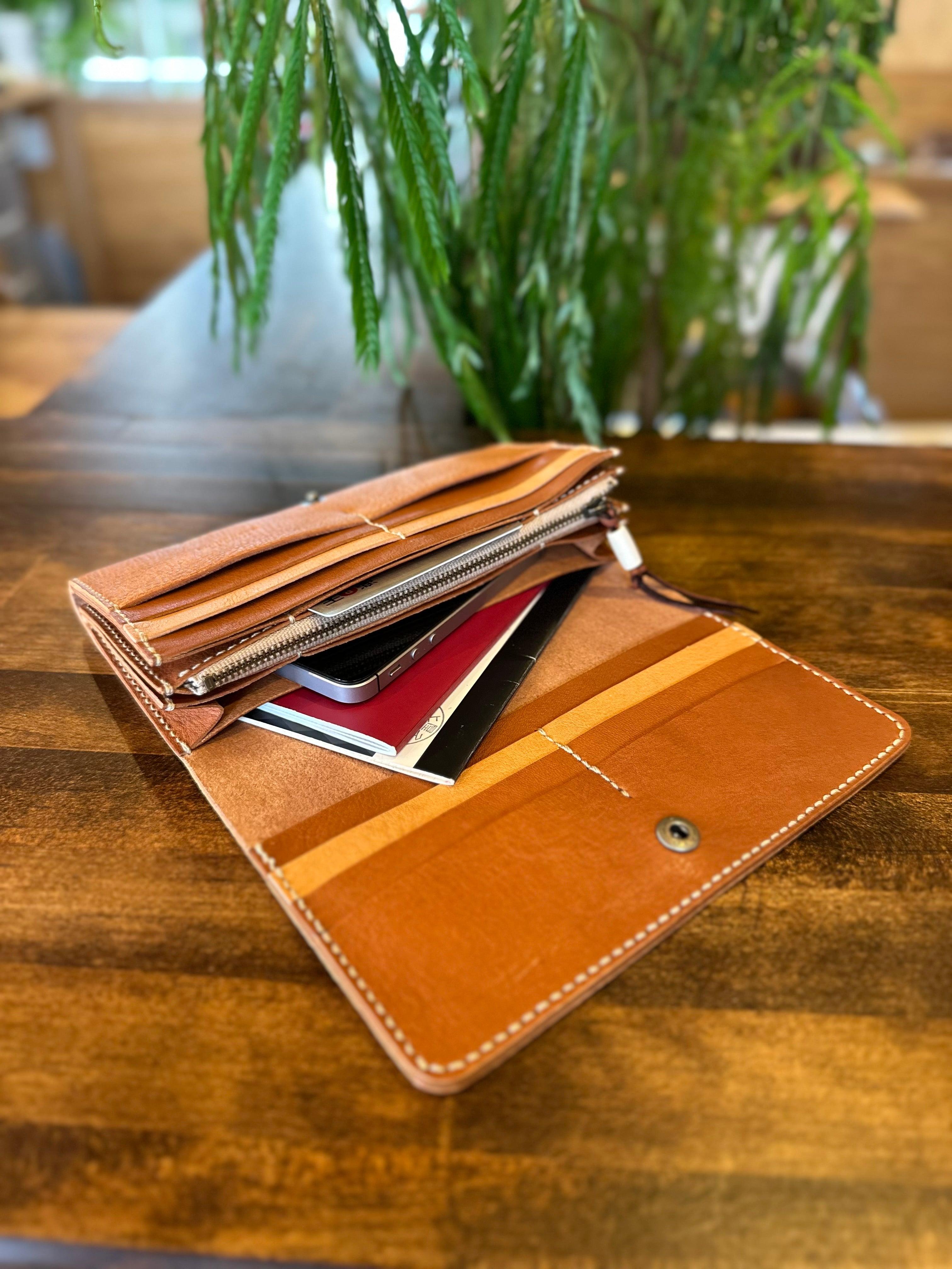 【屋久鹿革】『島の土色』長財布【受注生産】