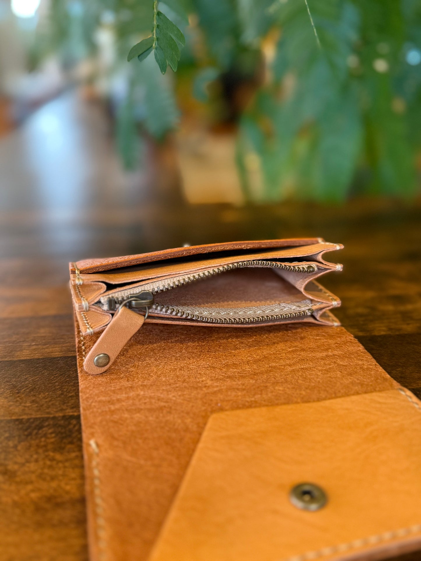 【屋久鹿革】こぢんまり財布(キャメル)