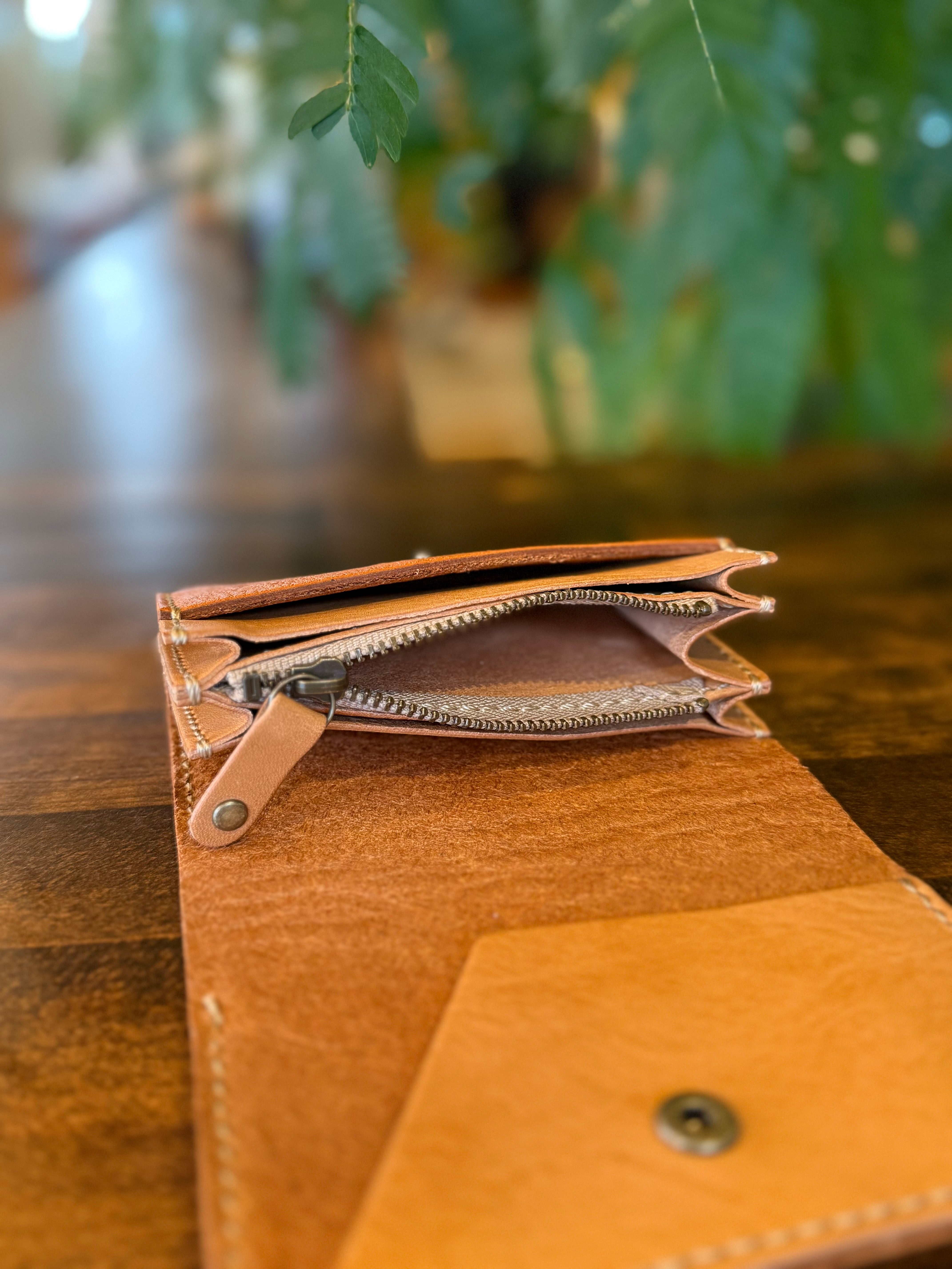 【屋久鹿革】こぢんまり財布(キャメル)