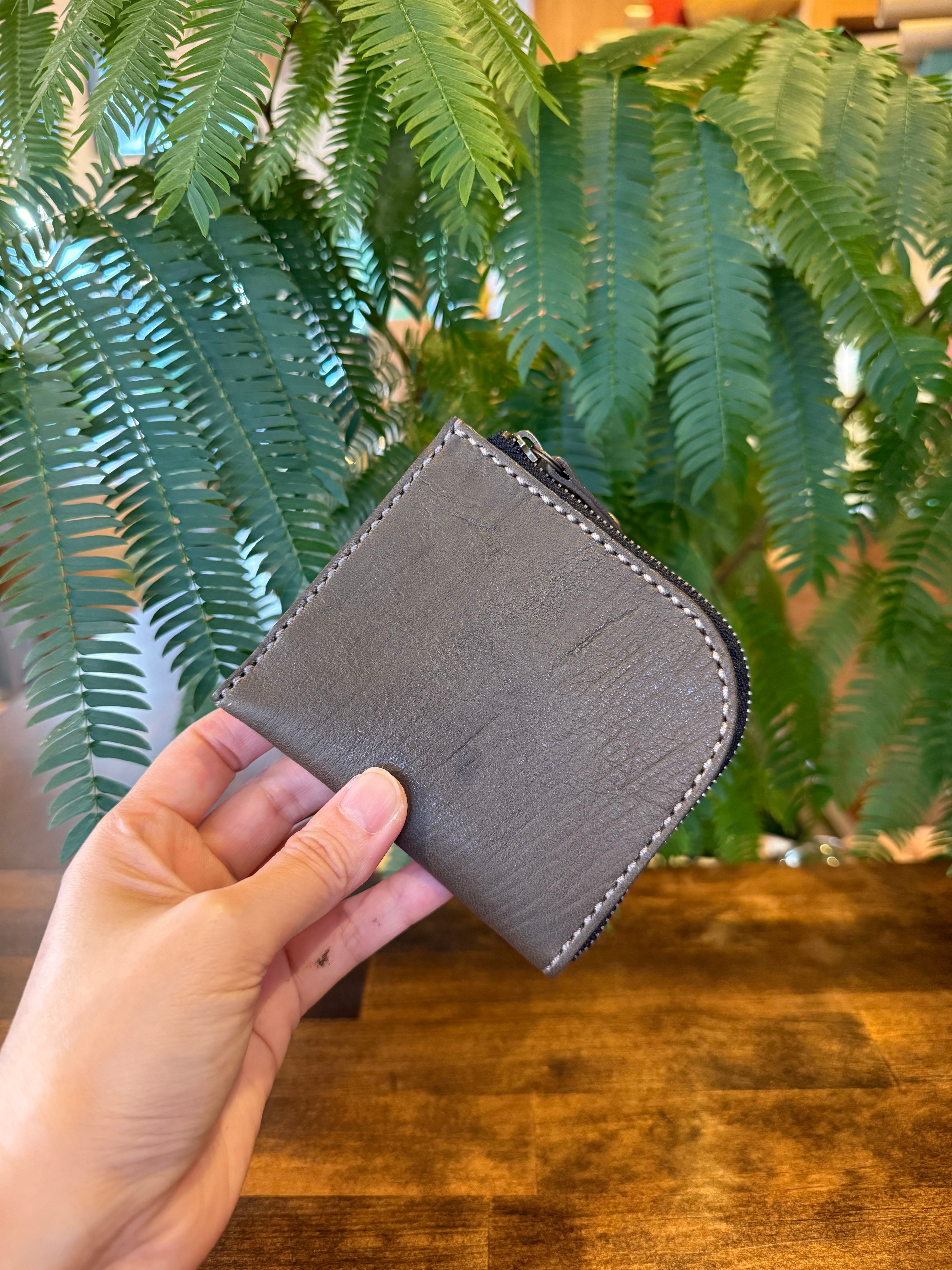 【屋久鹿革】島財布・カーキ