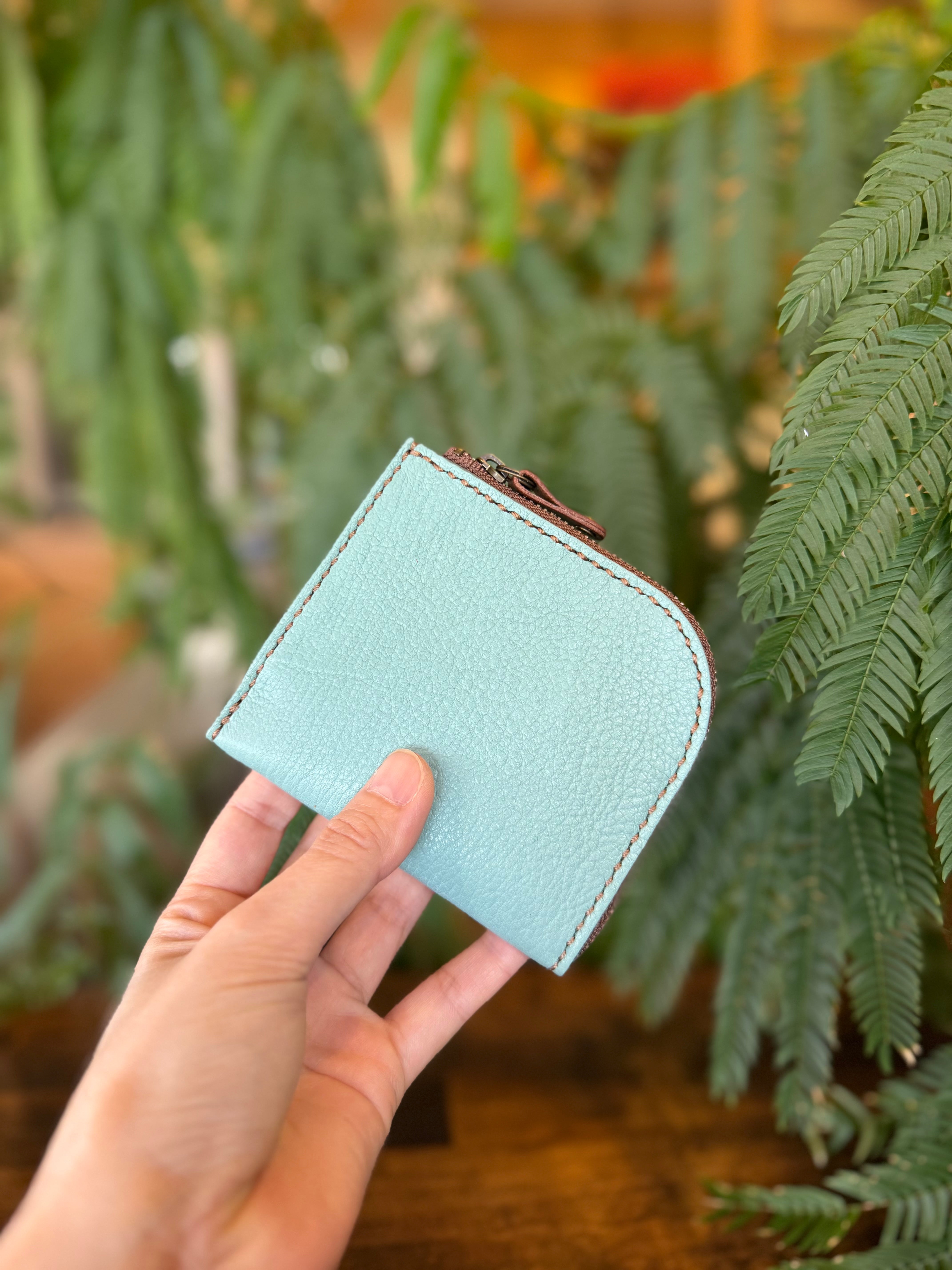【屋久鹿革】島財布・ターコイズ