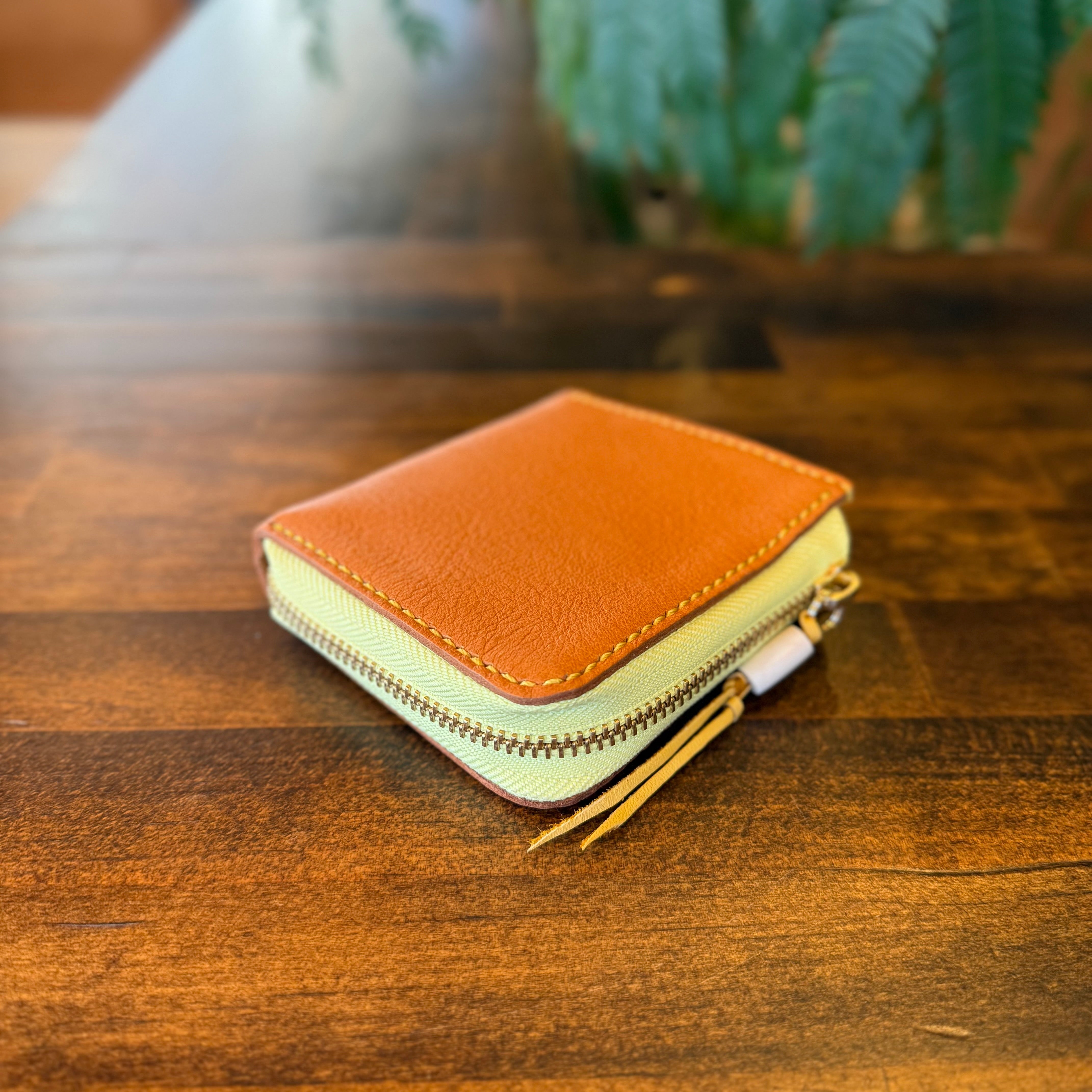【屋久鹿革】究極の島財布(キャメル×レモン)