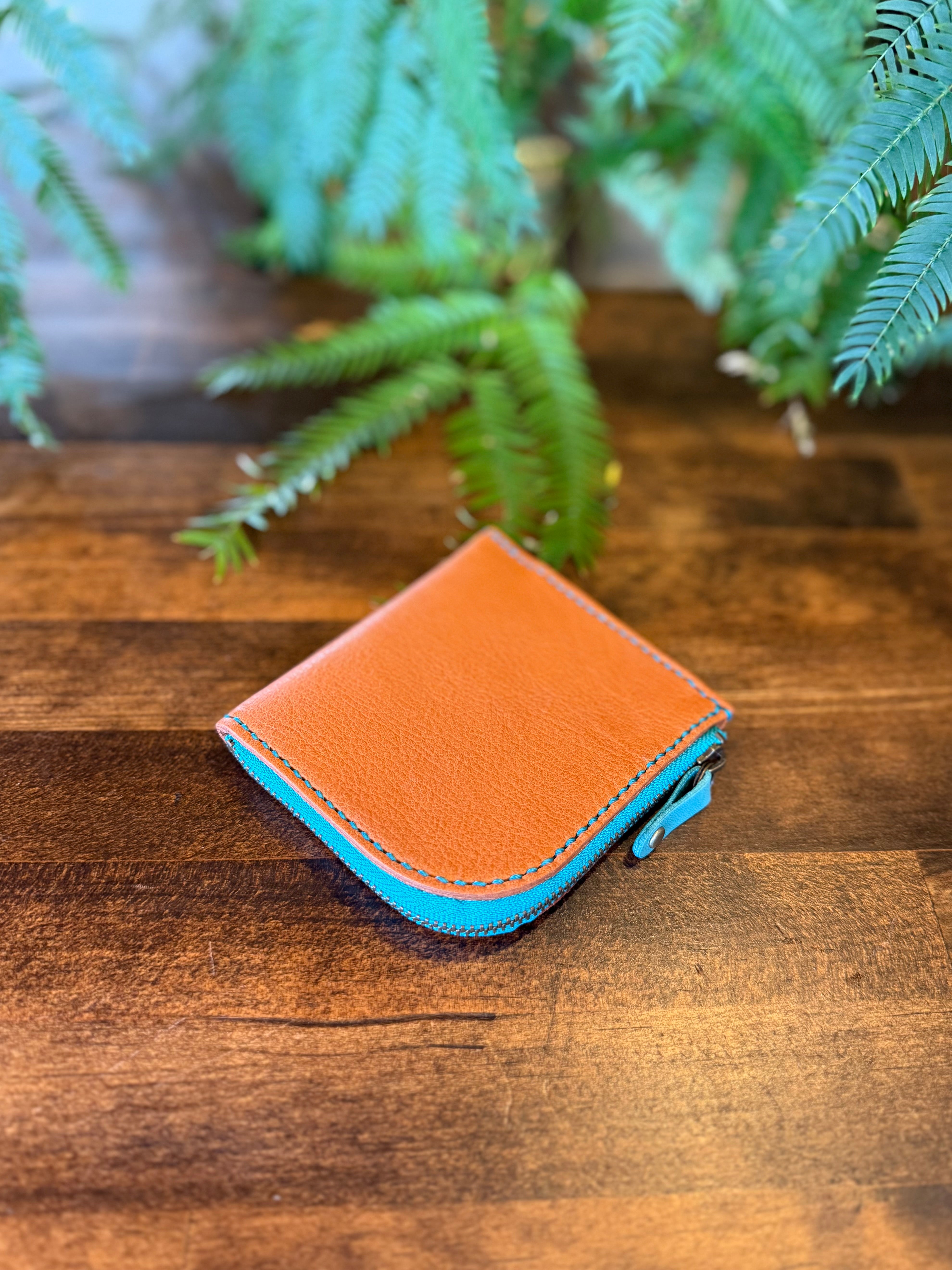 【屋久鹿革】島財布・キャメル