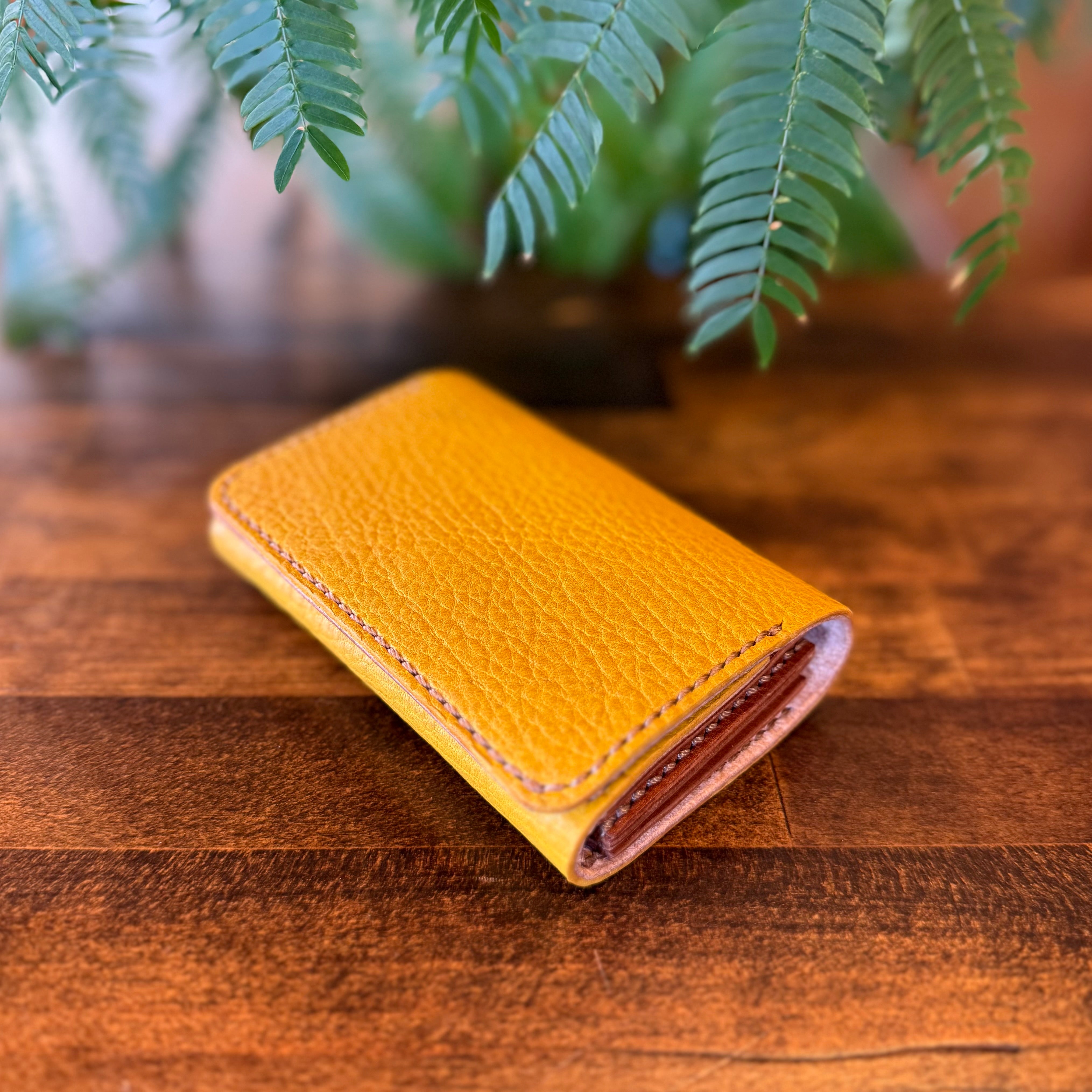 【屋久鹿革】こぢんまり財布(菜の花)