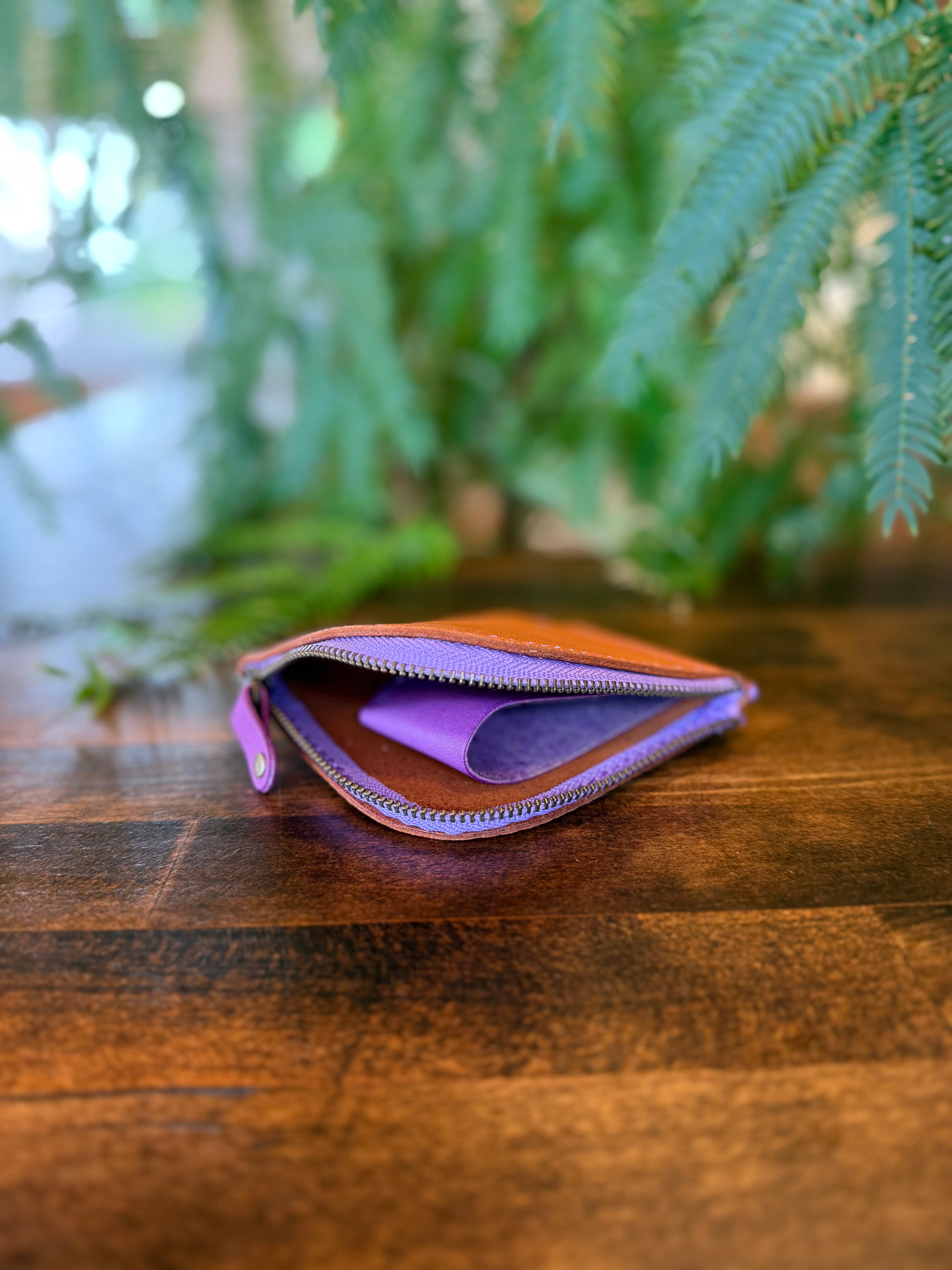 【屋久鹿革】島財布・キャメル