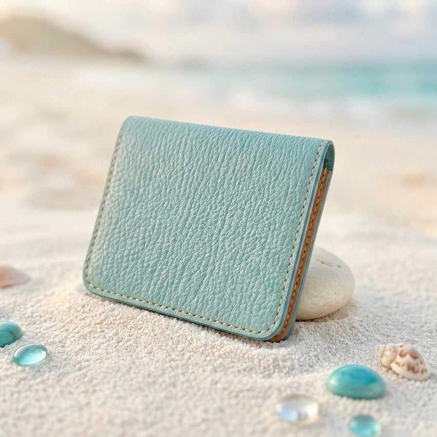 【屋久鹿革】家計管理Wallet(ターコイズ)