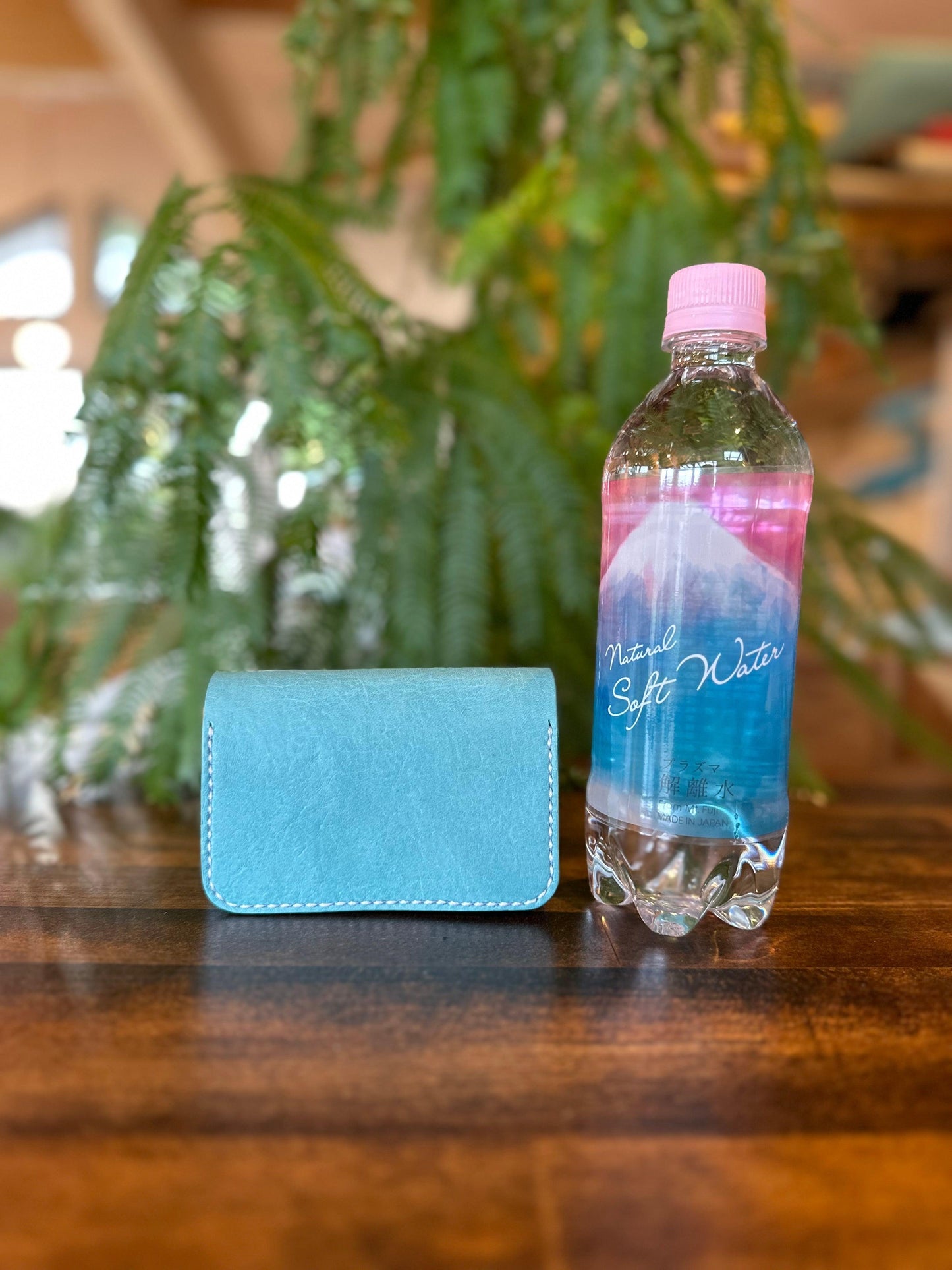 Small wallet (turquoise x light camel)