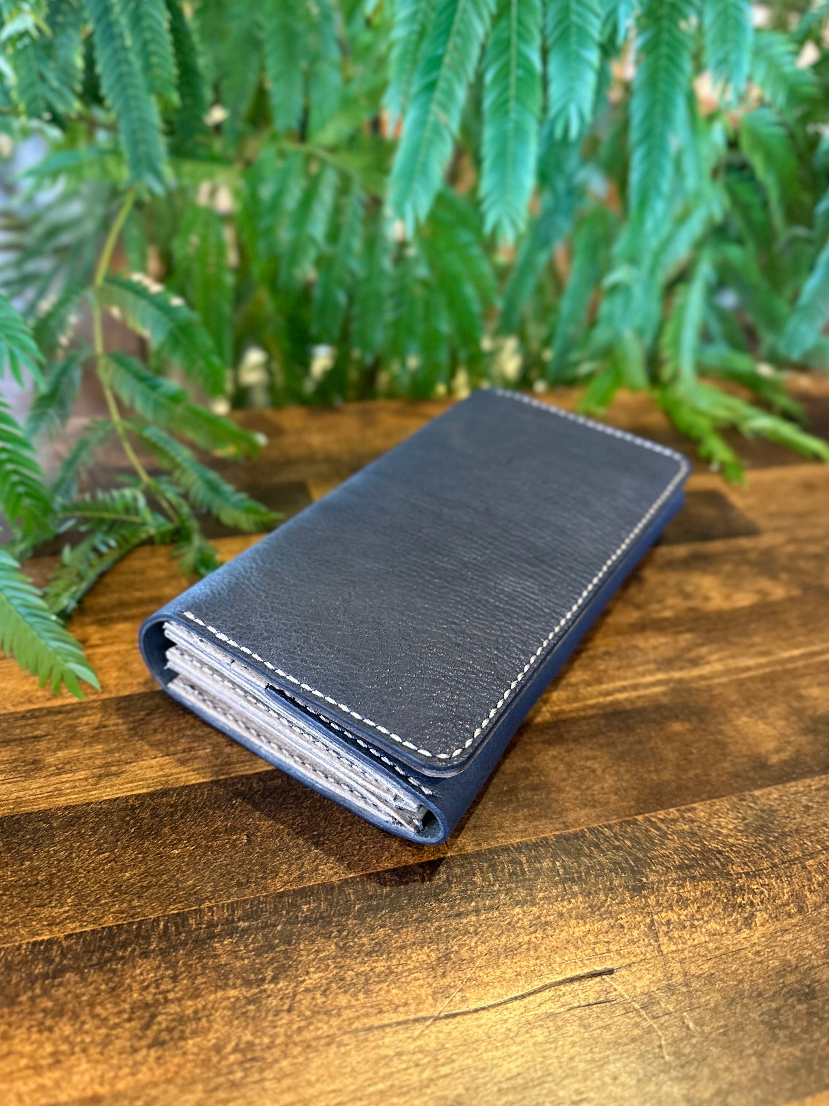 【蝦夷鹿革】『深海』長財布【受注生産】