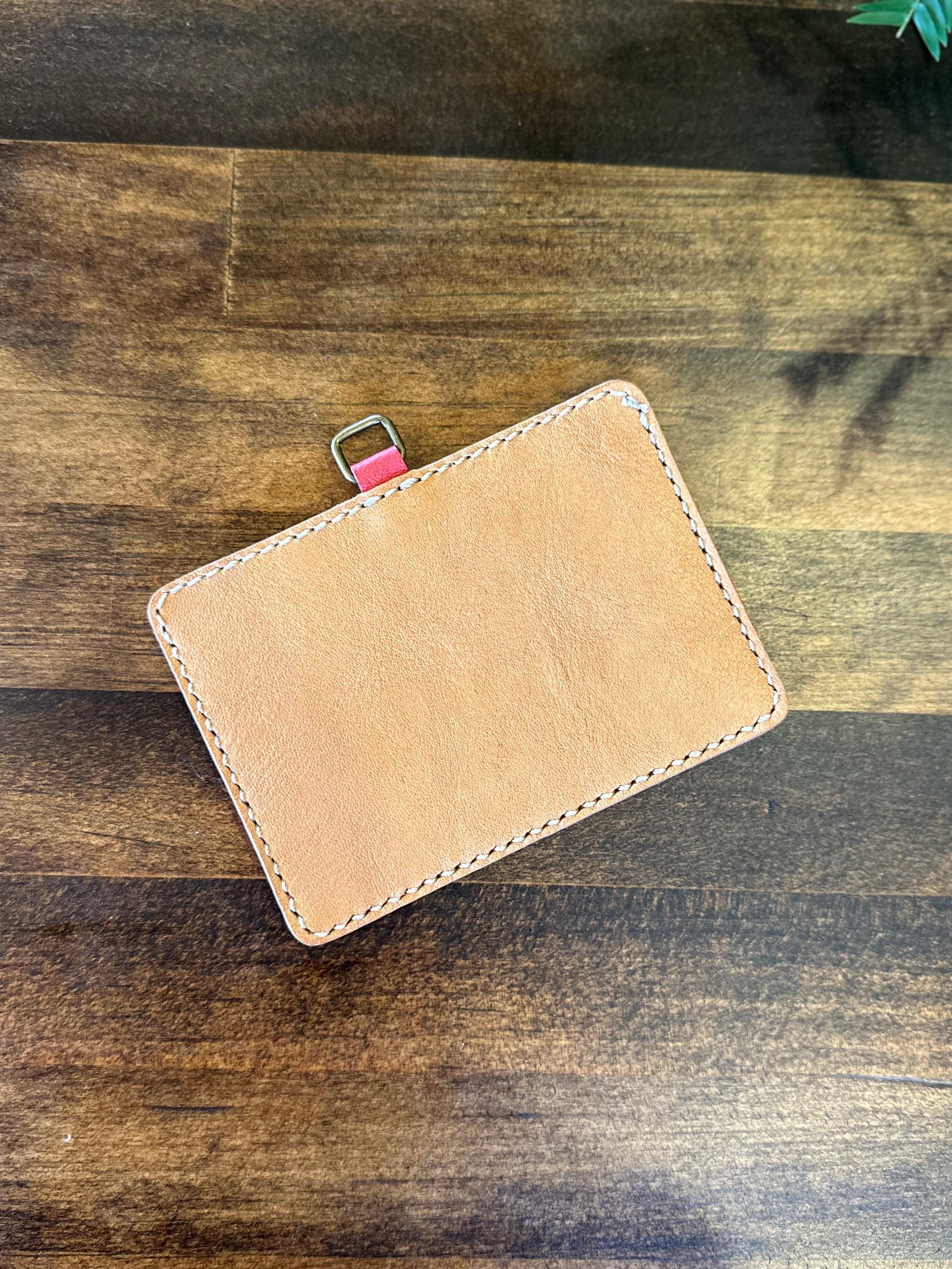 Employee ID case, khaki x brown (Yakushika leather x Tochigi leather)
