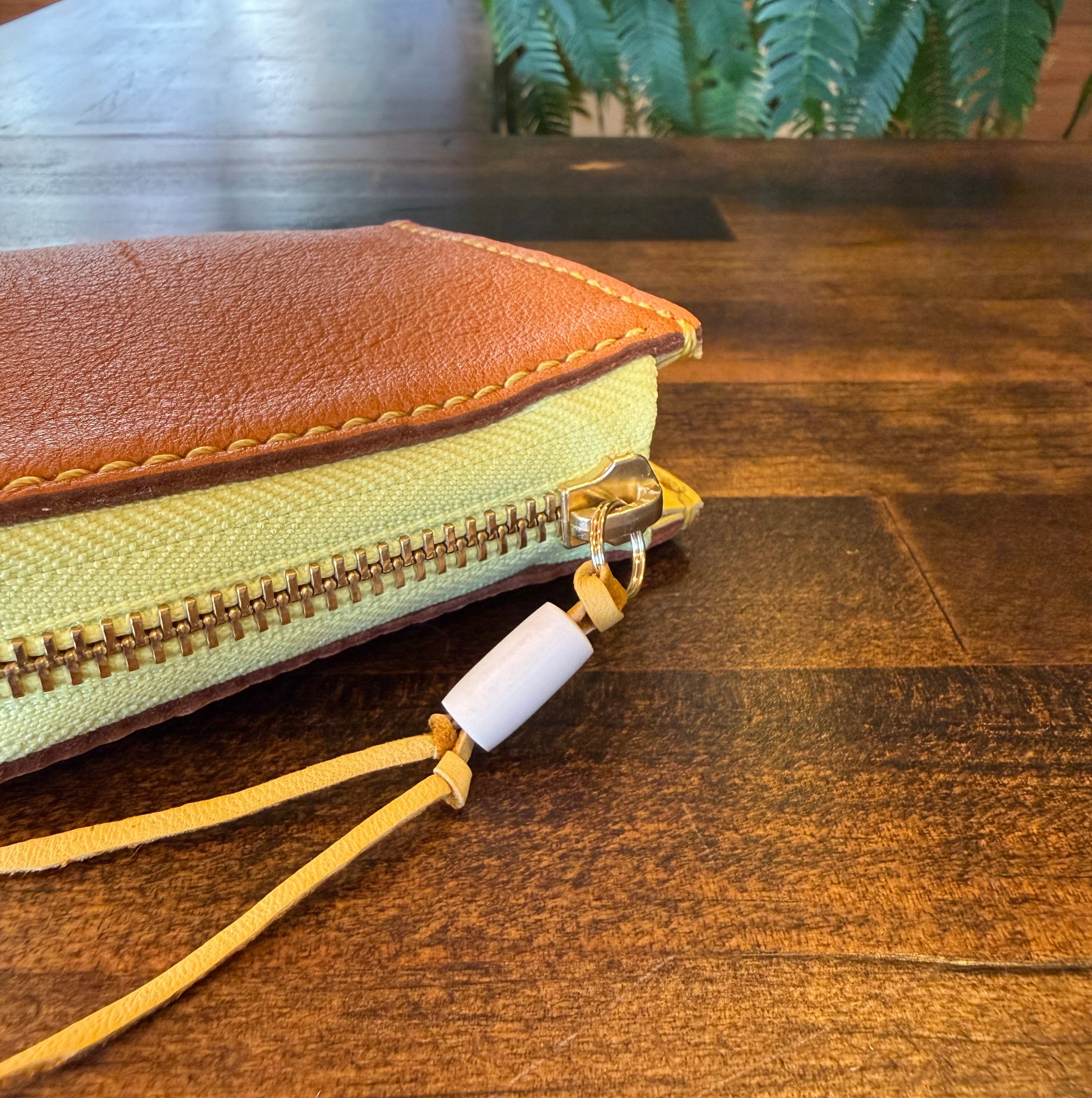 【屋久鹿革】究極の島財布(キャメル×レモン)