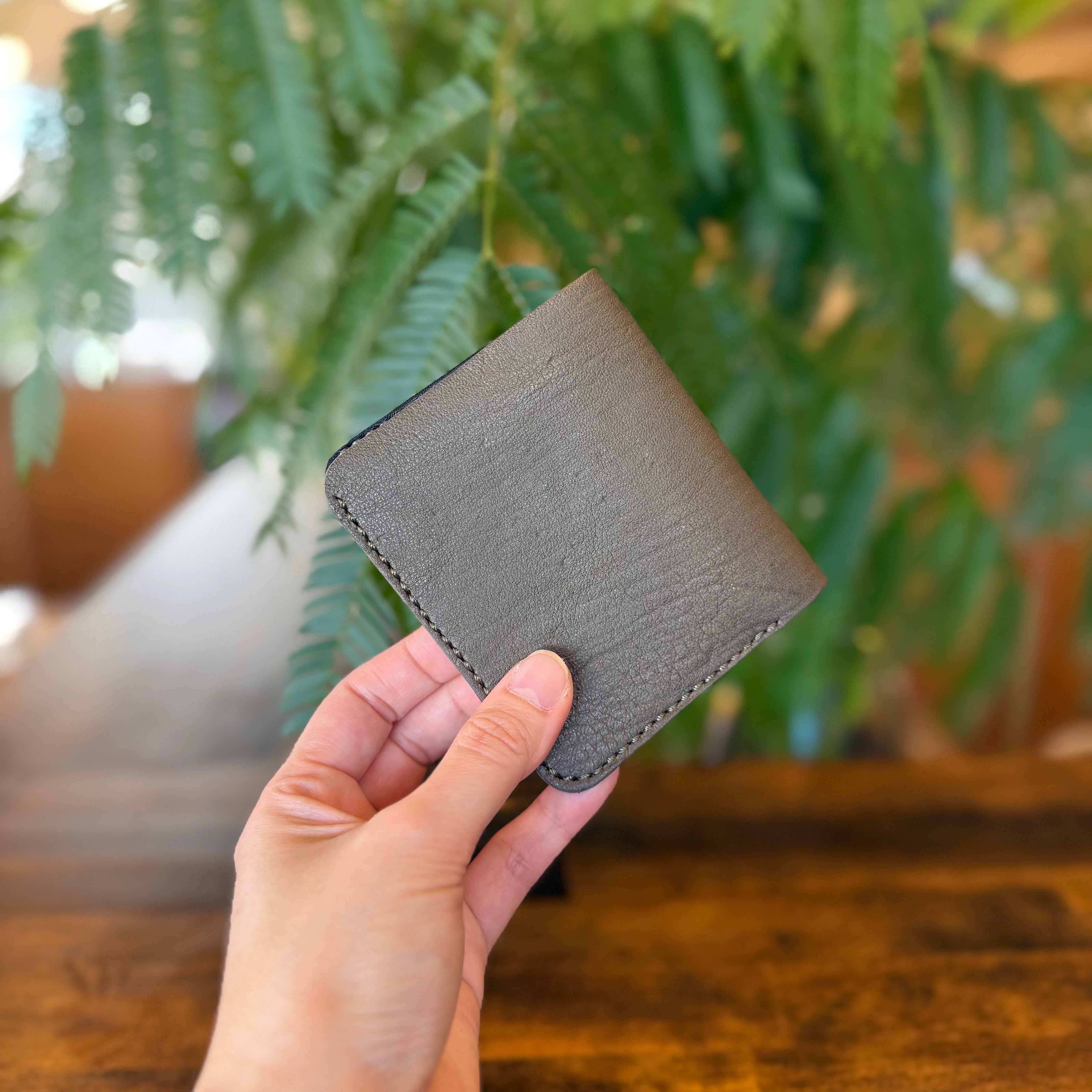 【屋久鹿革】家計管理Wallet(カーキ)