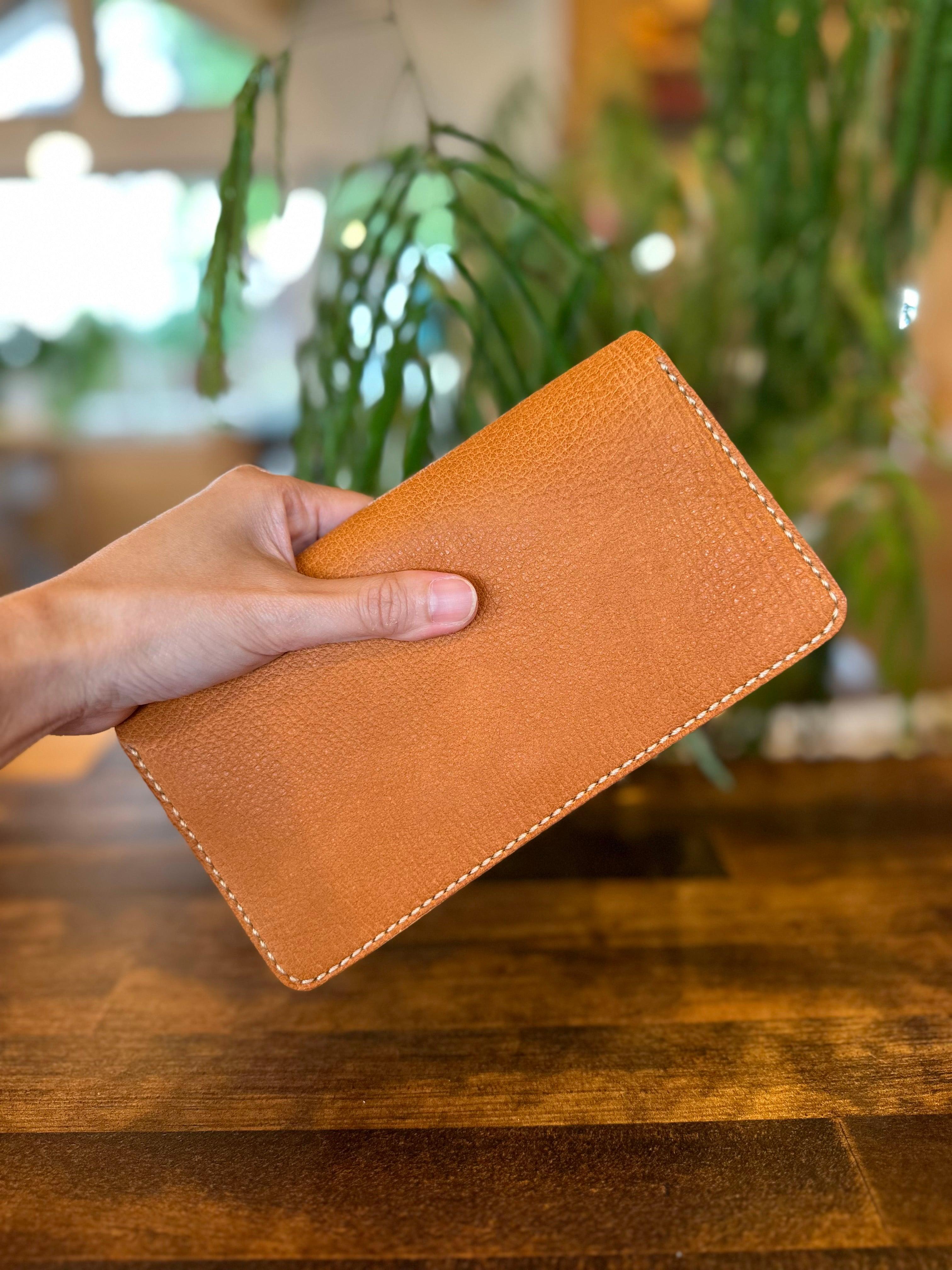 【屋久鹿革】『島の土色』長財布【受注生産】