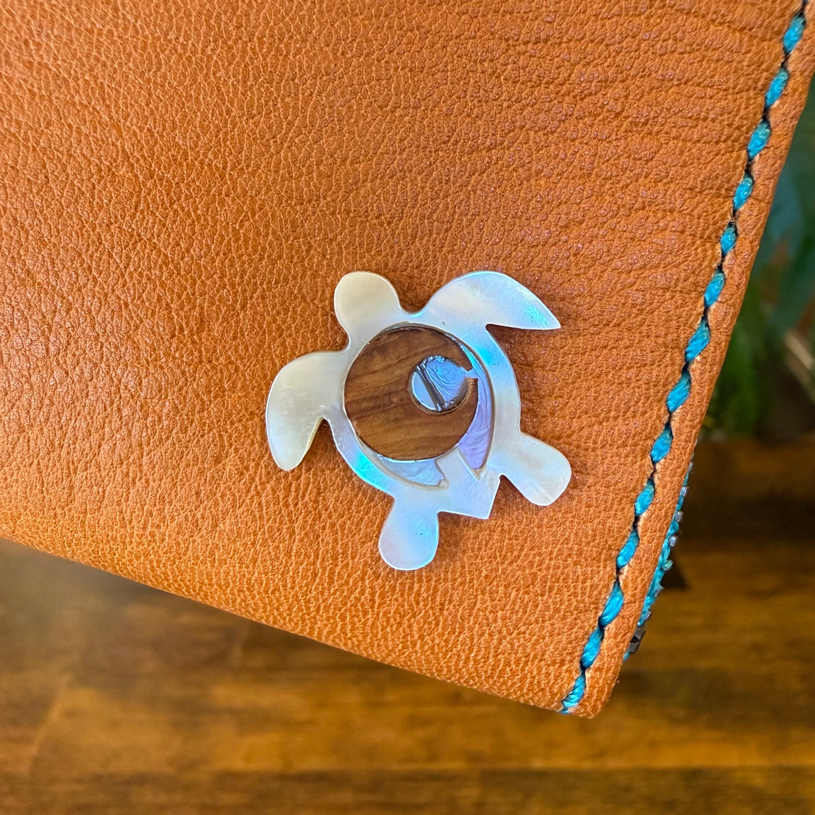 【屋久鹿革】島財布セミロング(キャメル)