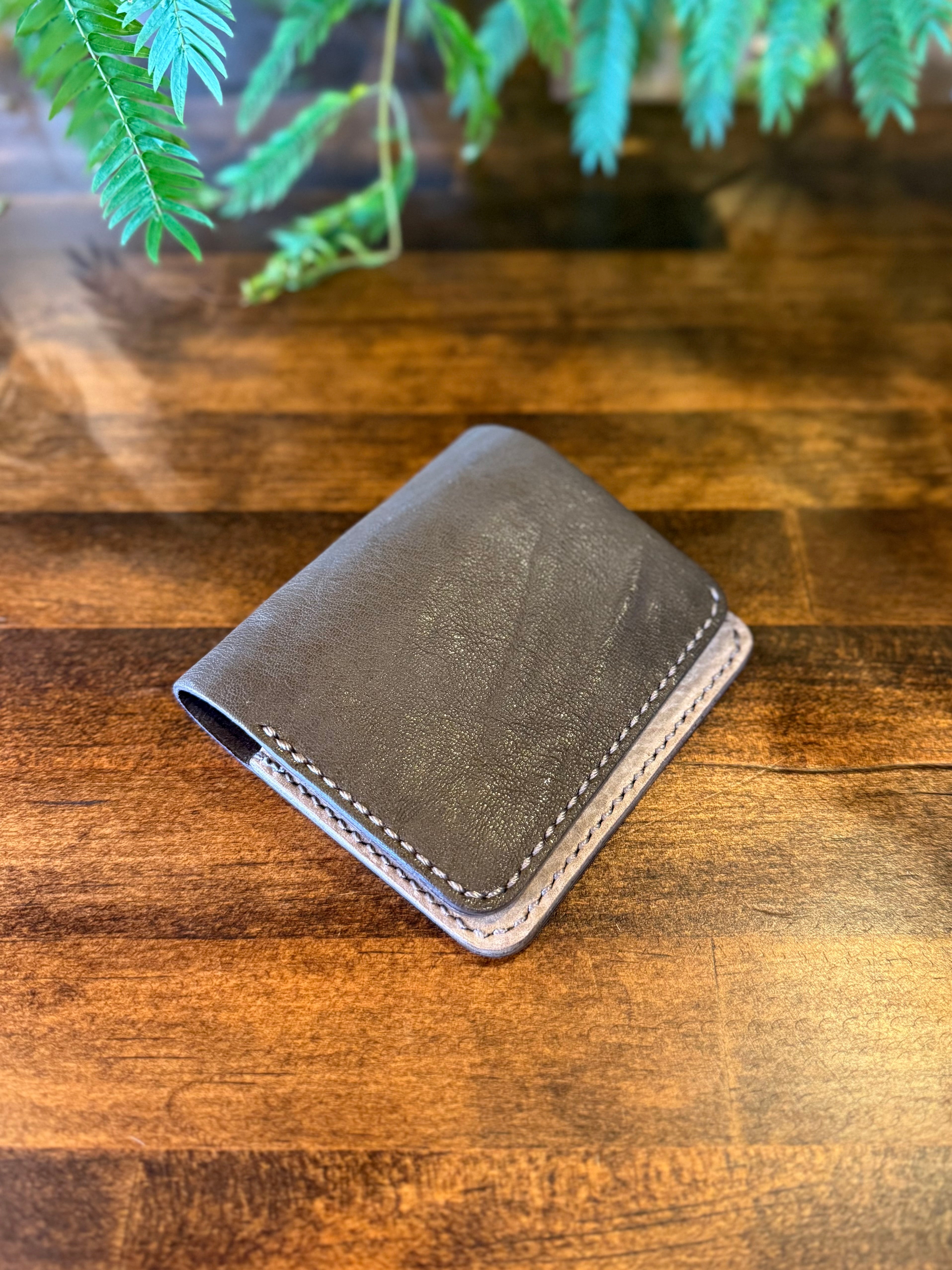 【屋久鹿革】家計管理Wallet(カーキ)【決闘の申し子】