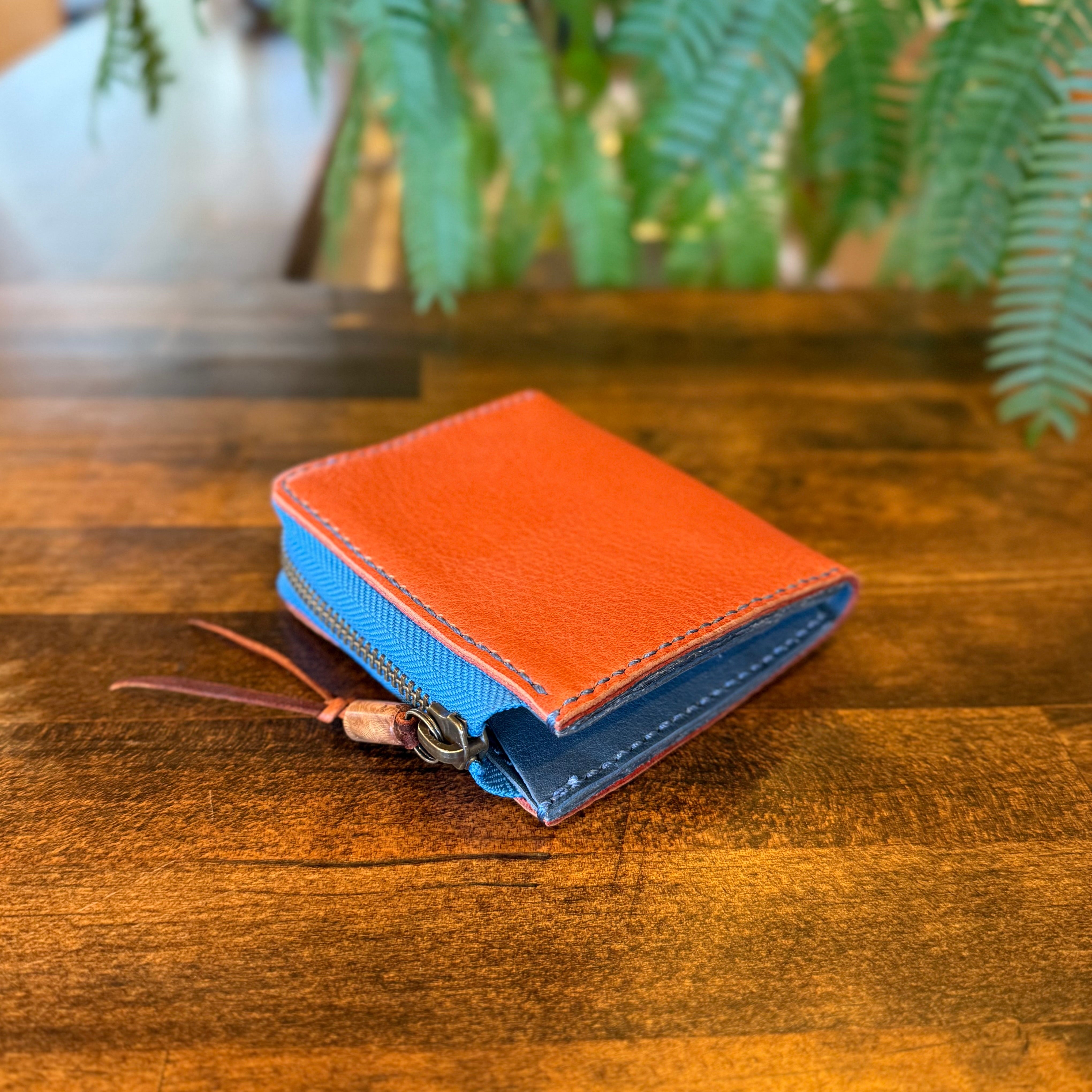 【屋久鹿革】究極の島財布(煉瓦色)【限定カラー】【受注生産】