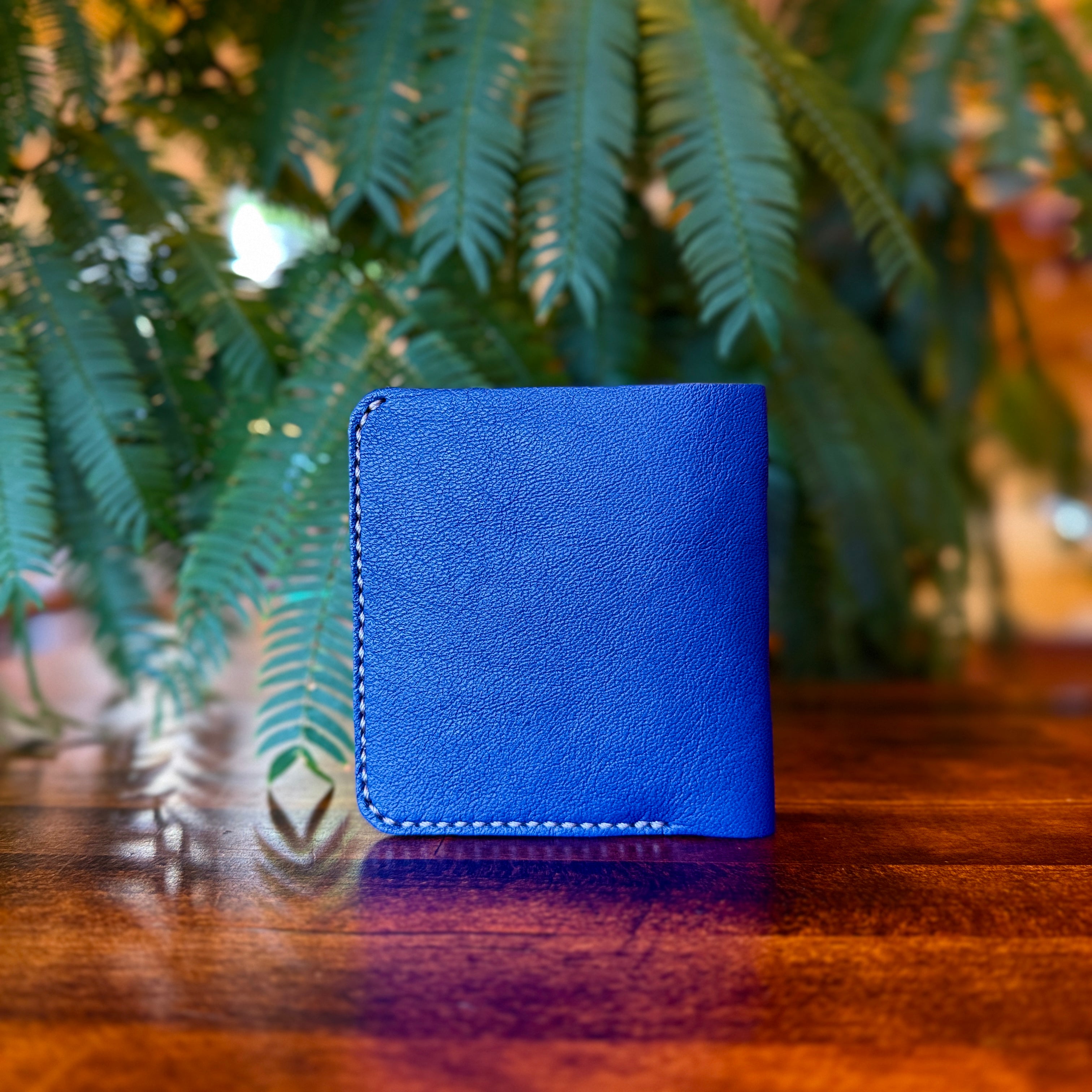 【Ezo Deer Leather】Household Budget Wallet / Blue