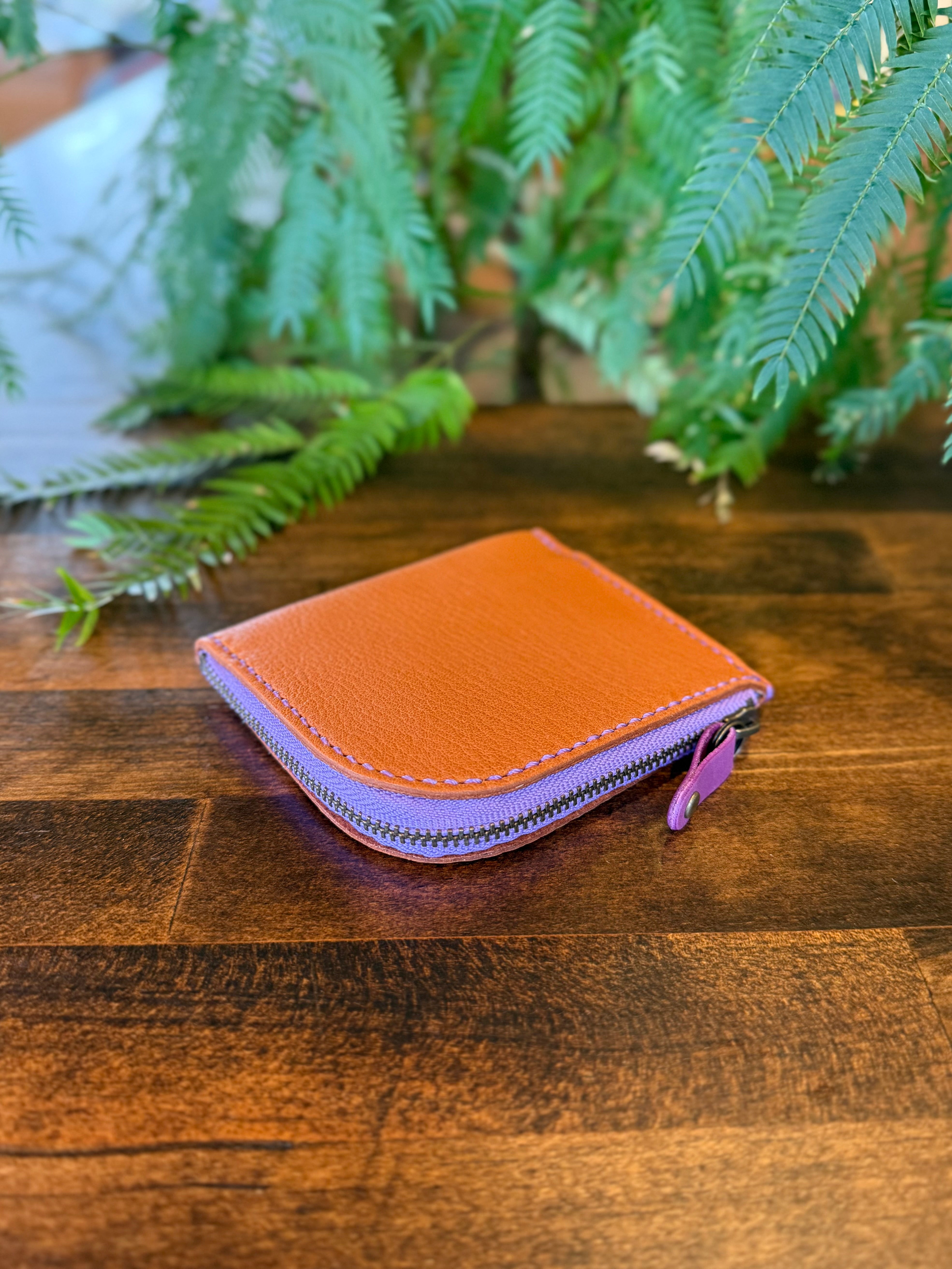 【屋久鹿革】島財布・キャメル