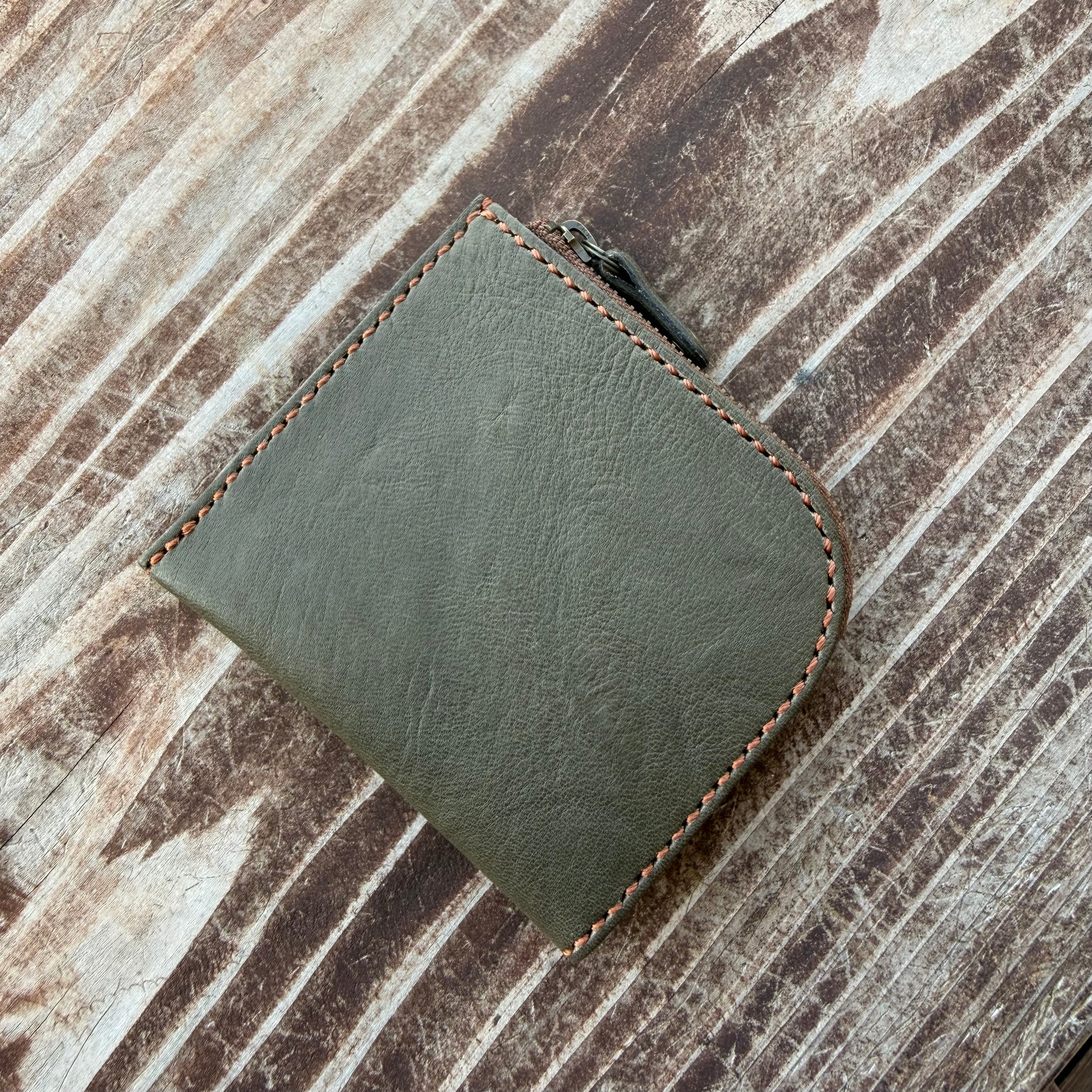 【屋久鹿革】島財布・カーキ