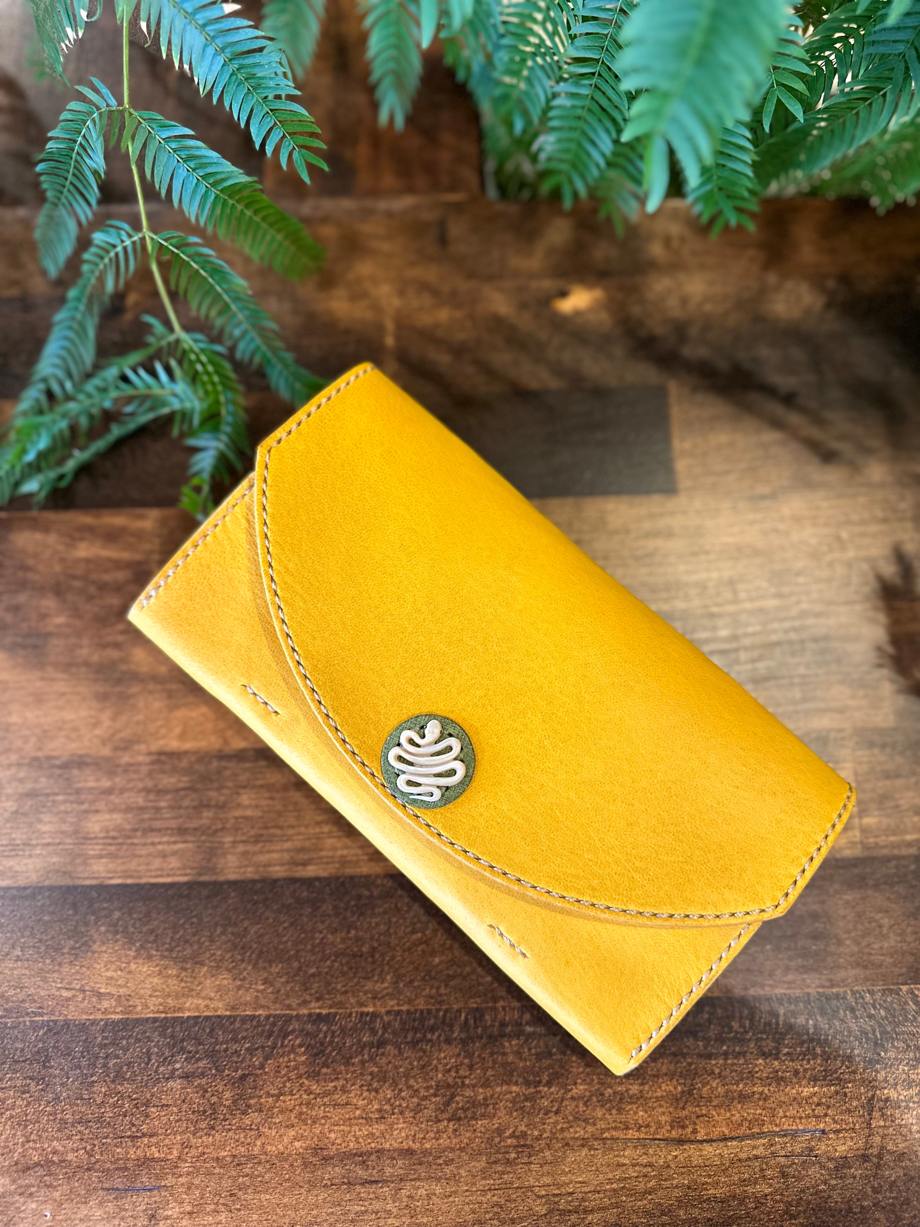 【屋久鹿革】白蛇と一粒万倍日のロングウォレット【受注生産】