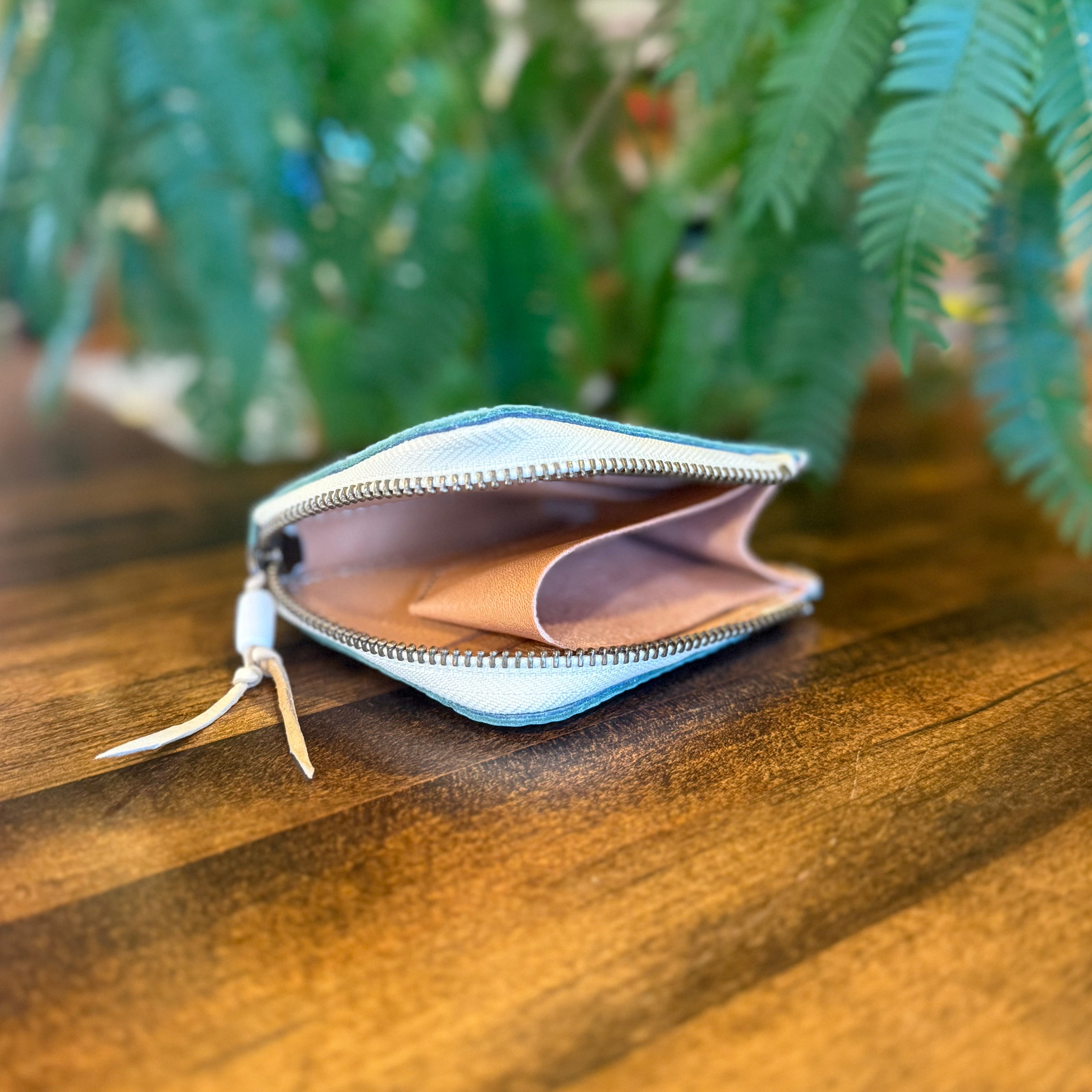 【屋久鹿革】究極の島財布(ターコイズ)