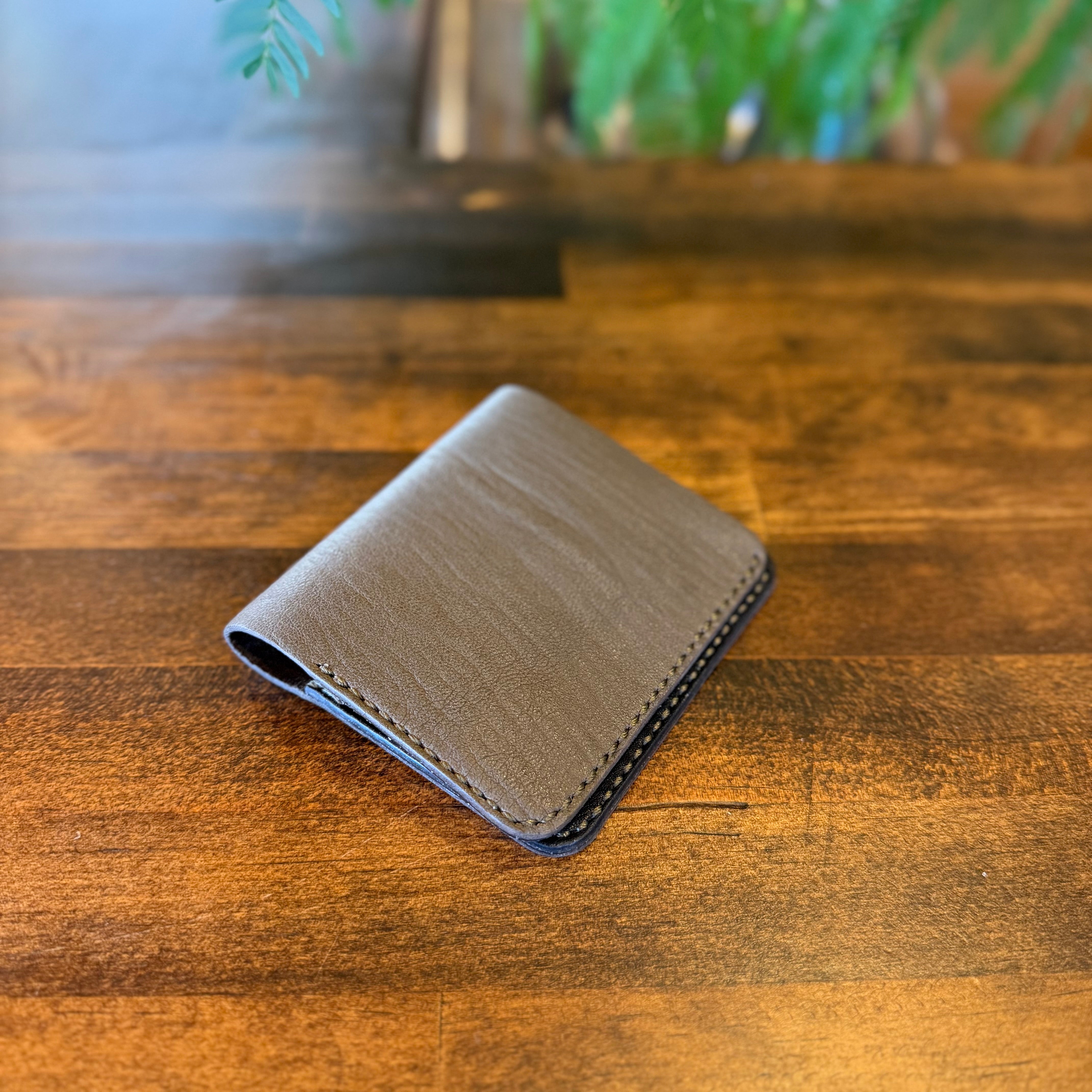 【屋久鹿革】家計管理Wallet(カーキ)